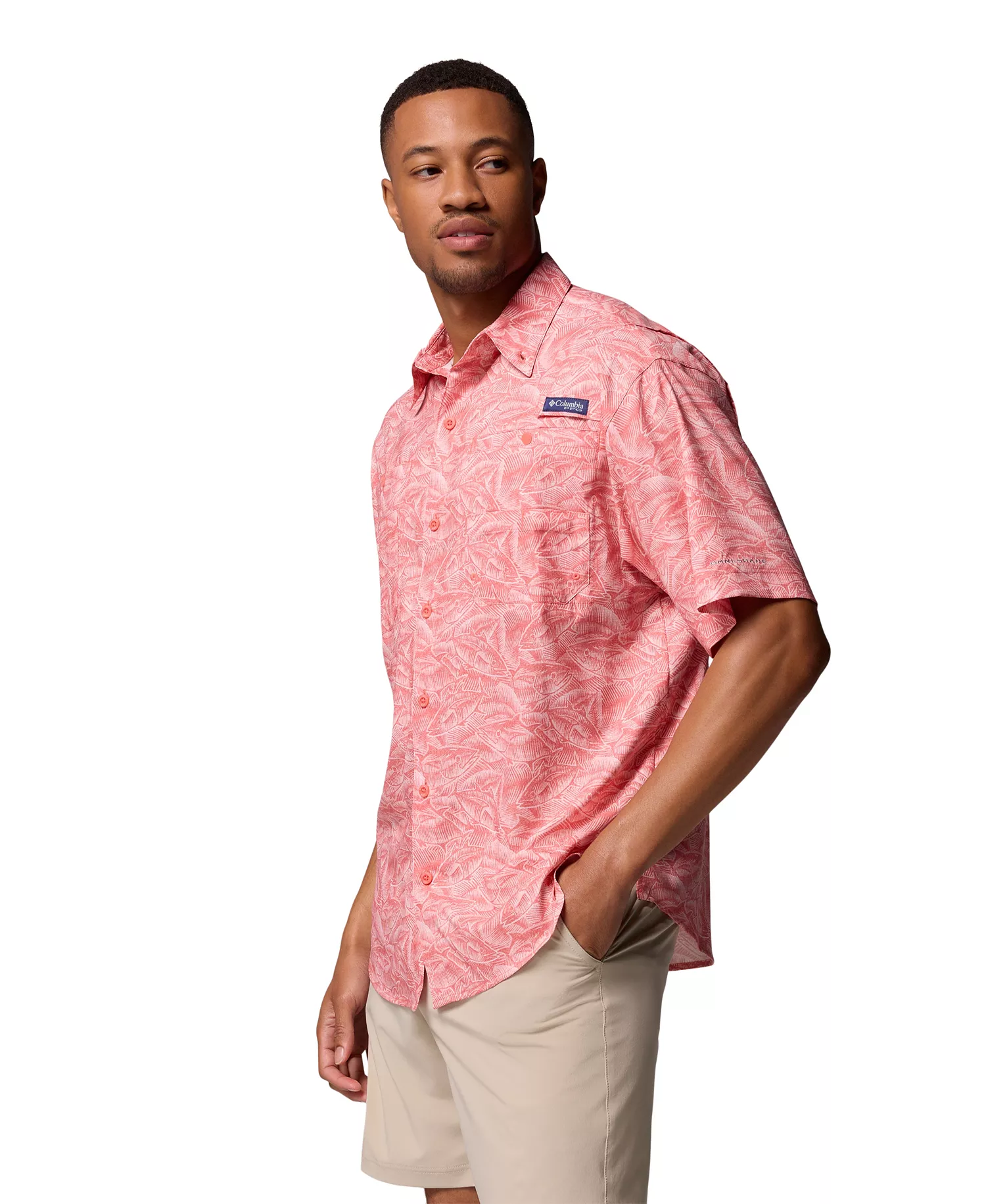 Men's Super Tamiami Short Sleeve Shirt - Blue echo hooked up - L