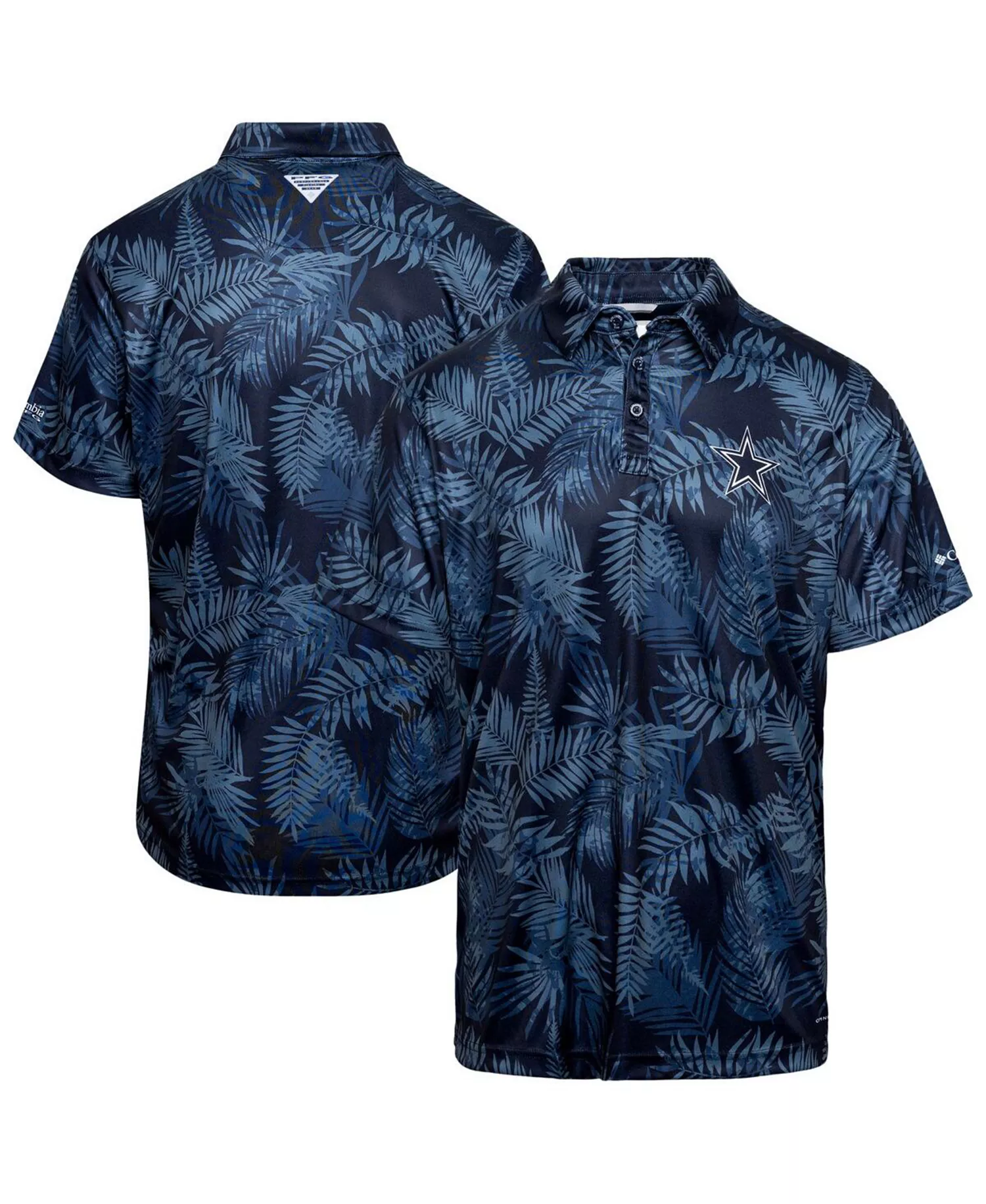 Men's Navy Dallas Cowboys PFG Super Terminal Tackle Omni-Shade Polo - Navy - M