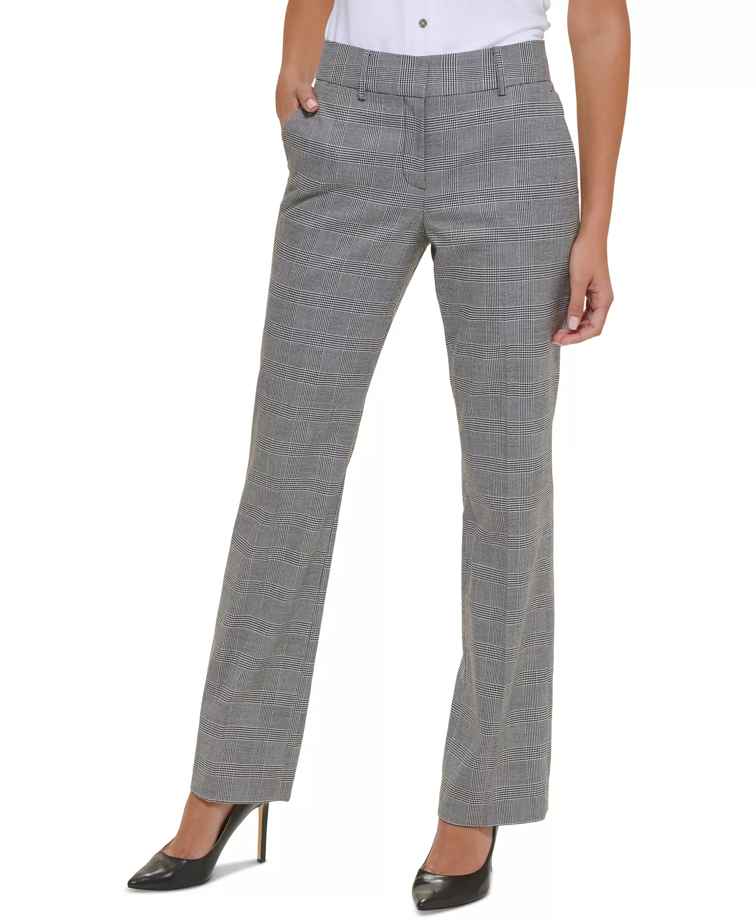 Women's Glen Plaid Sutton Boot-Leg Trousers - Glen Plaid - 0