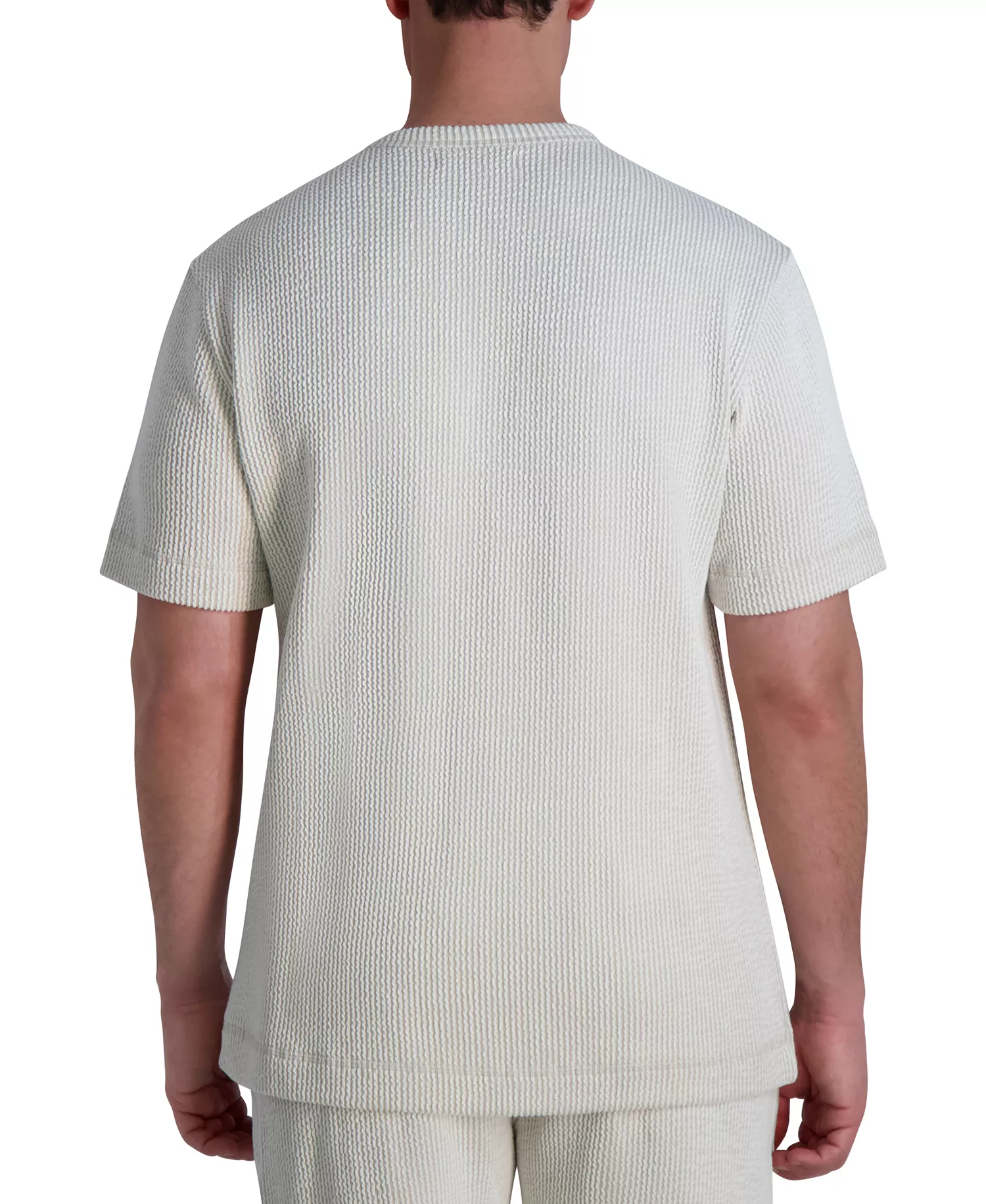 Men's Textured Oversized T-Shirt - Natural - M