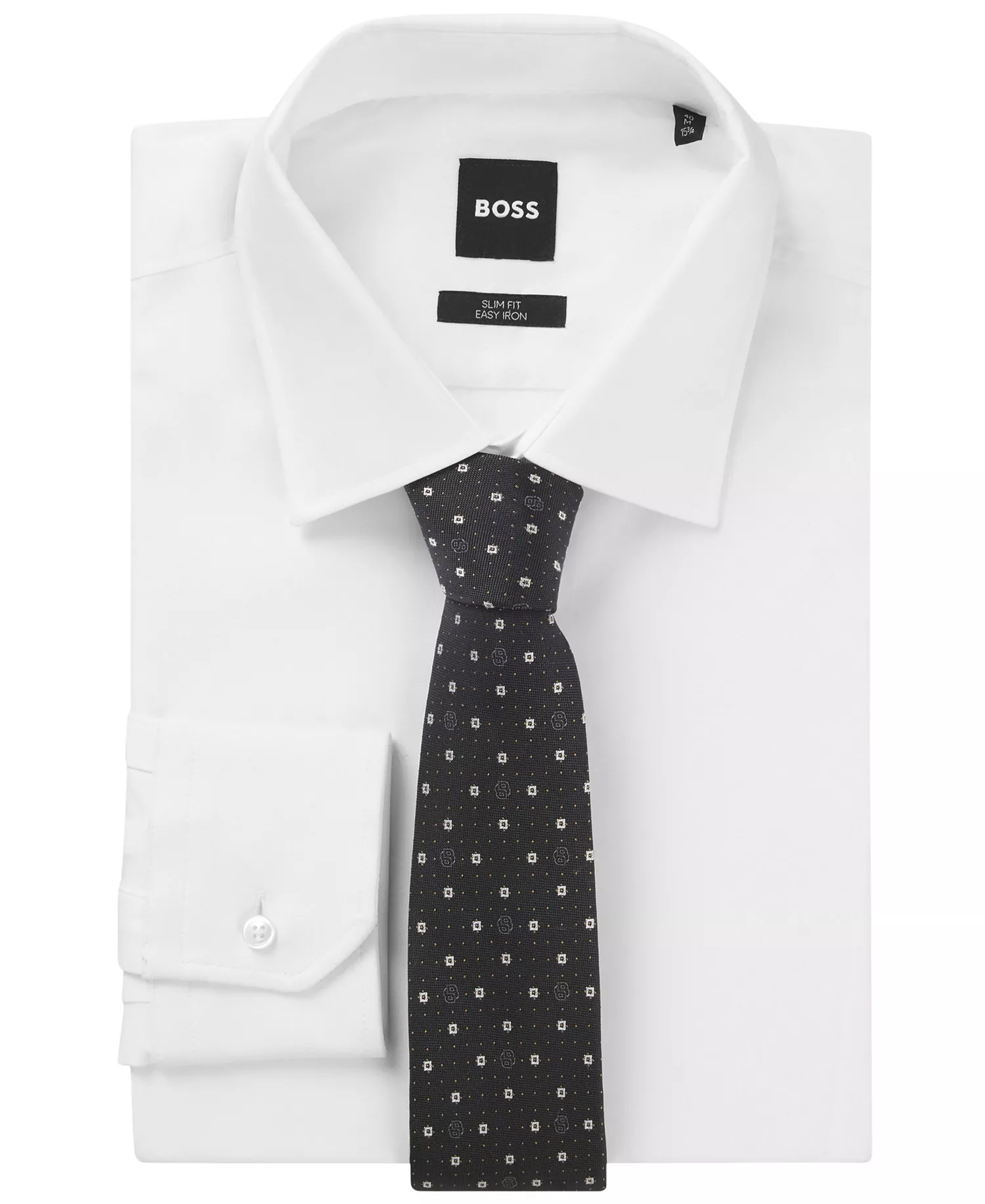 Men's Silk-Blend Monogram Tie - Open Gray - ONE SIZE