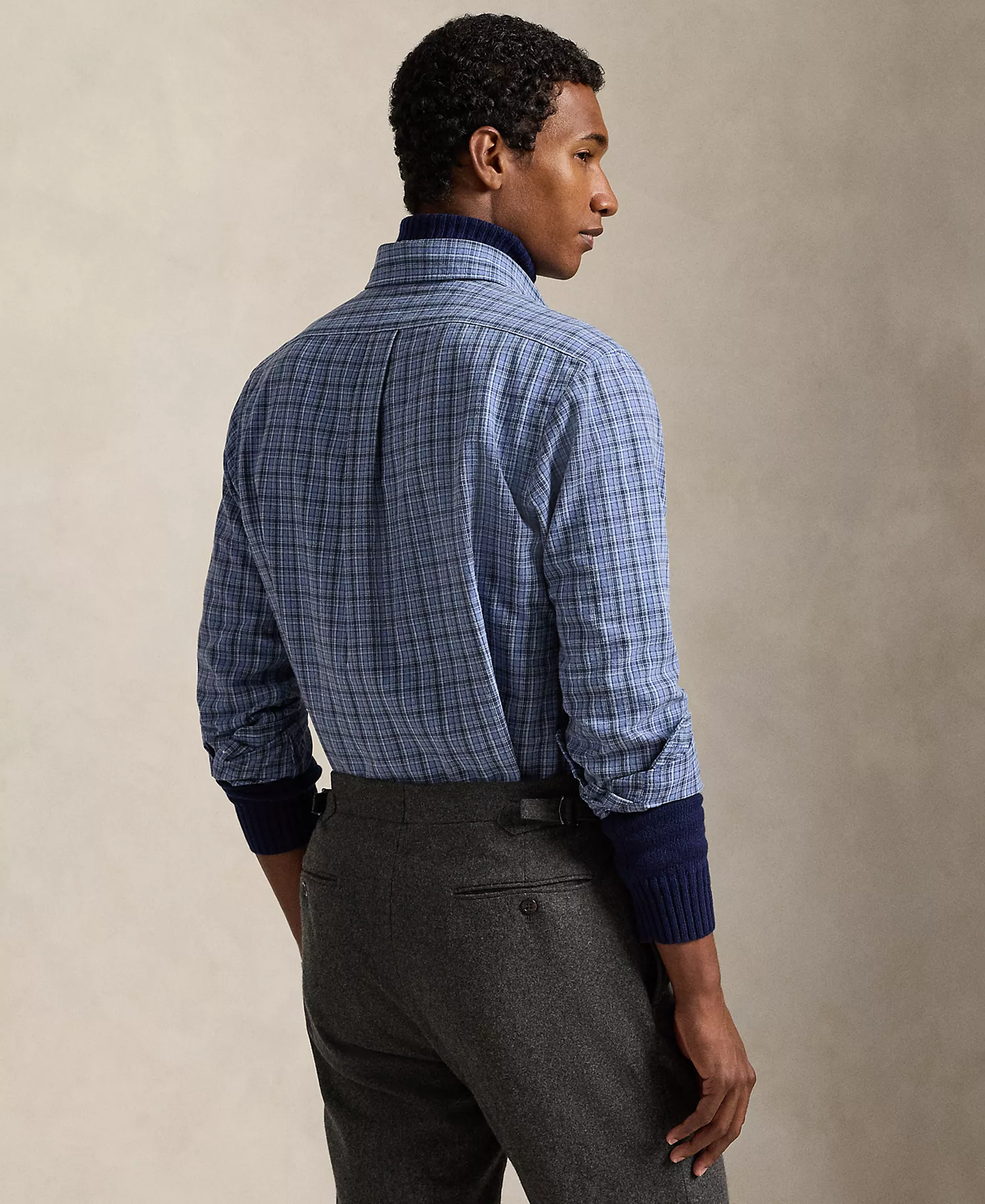 Men's Oxford Shirt - Blue Heather Multi - 2XL