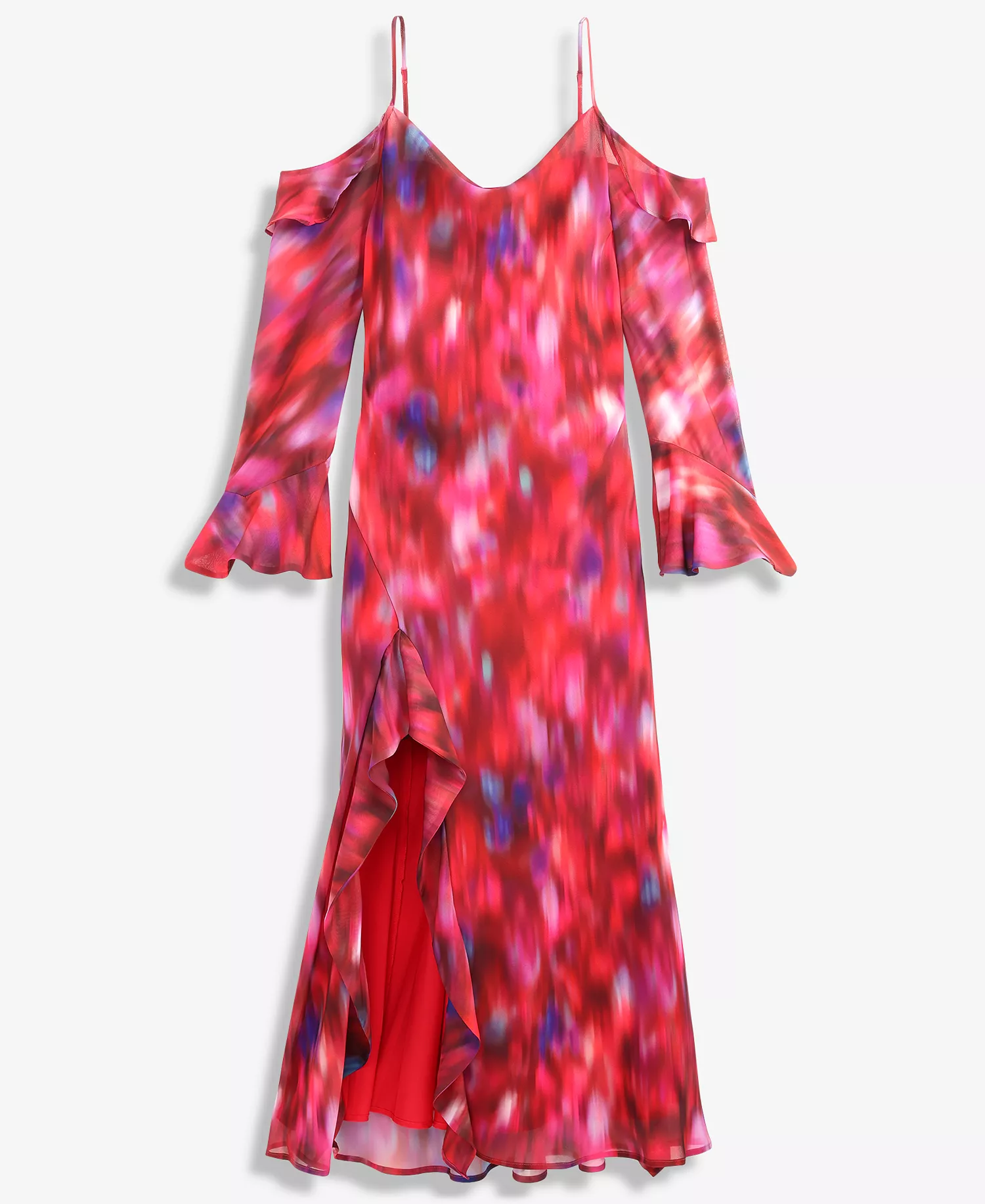 Women's Ruffled Cold-Shoulder Dress, Macy's Exclusive - Pink - S