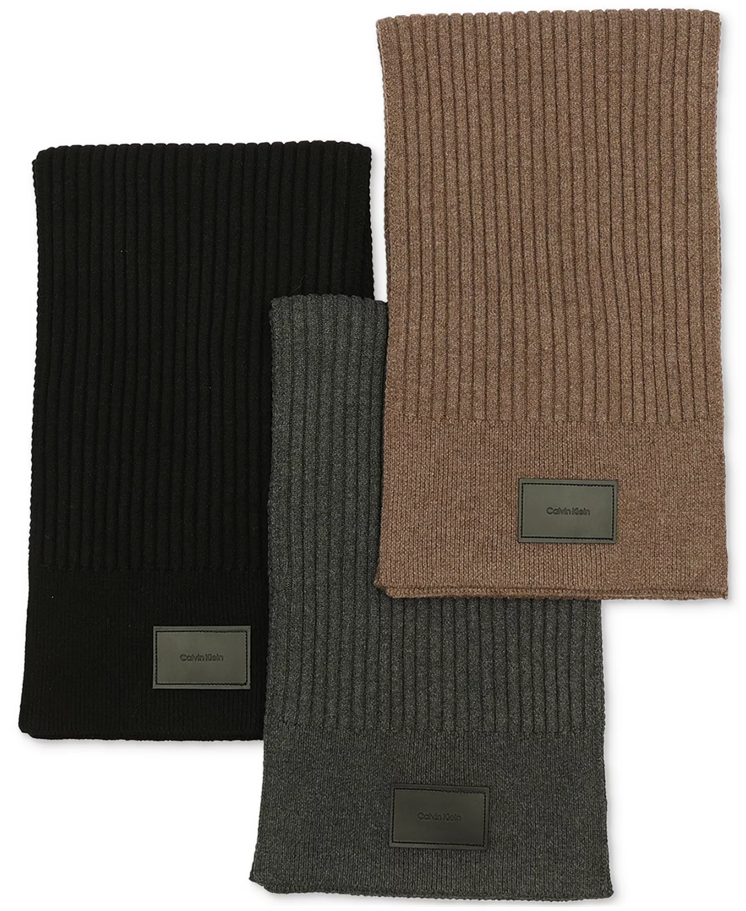 Men's Mixed Stitch Scarf - Black - ONE SIZE