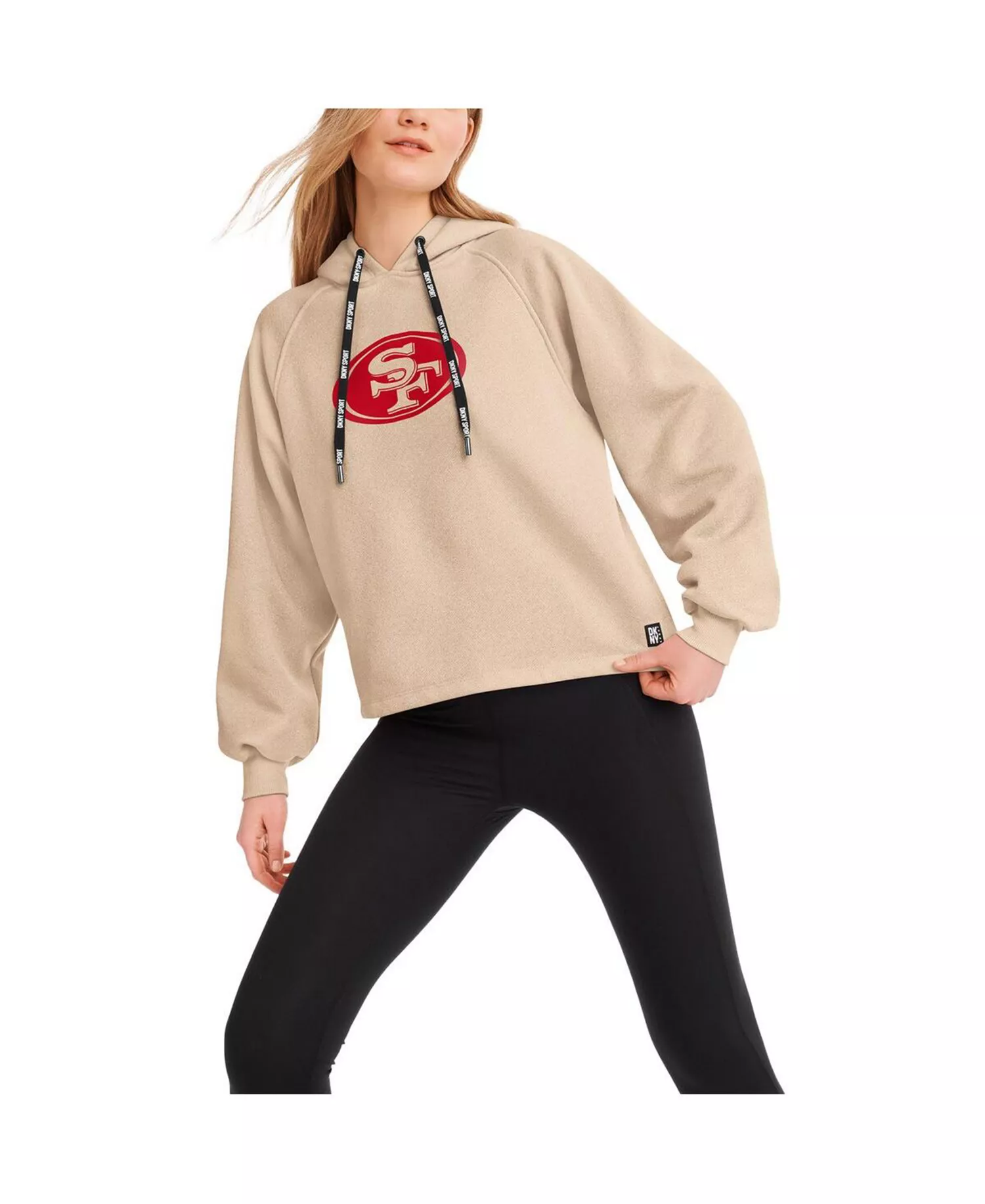 Women's Cream San Francisco 49ers Debbie Dolman Raglan Pullover Hoodie - Cream - 2XL