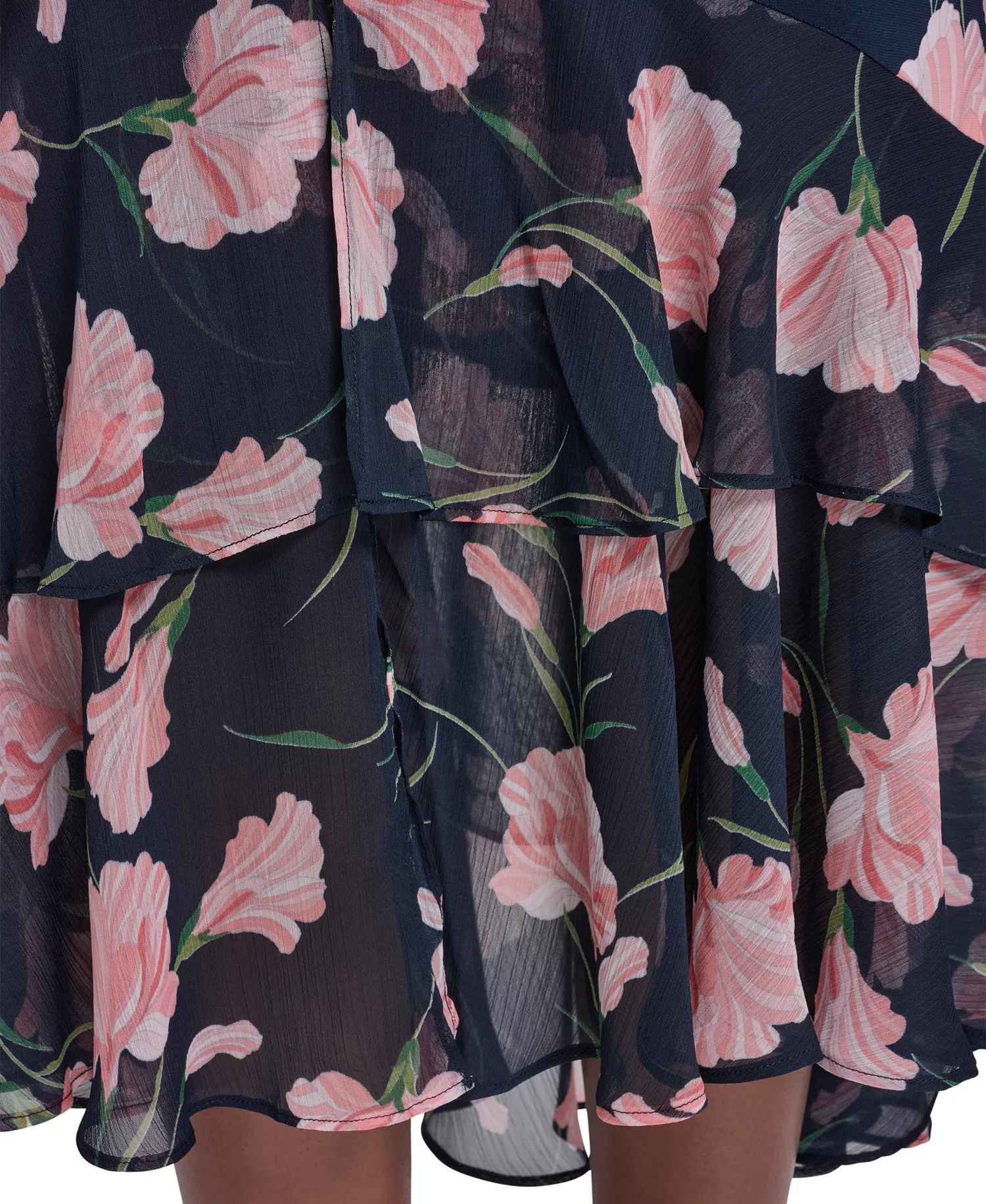 Women's V-Neck Empire Tiered Midi Dress - Sky Captain Multi - 10