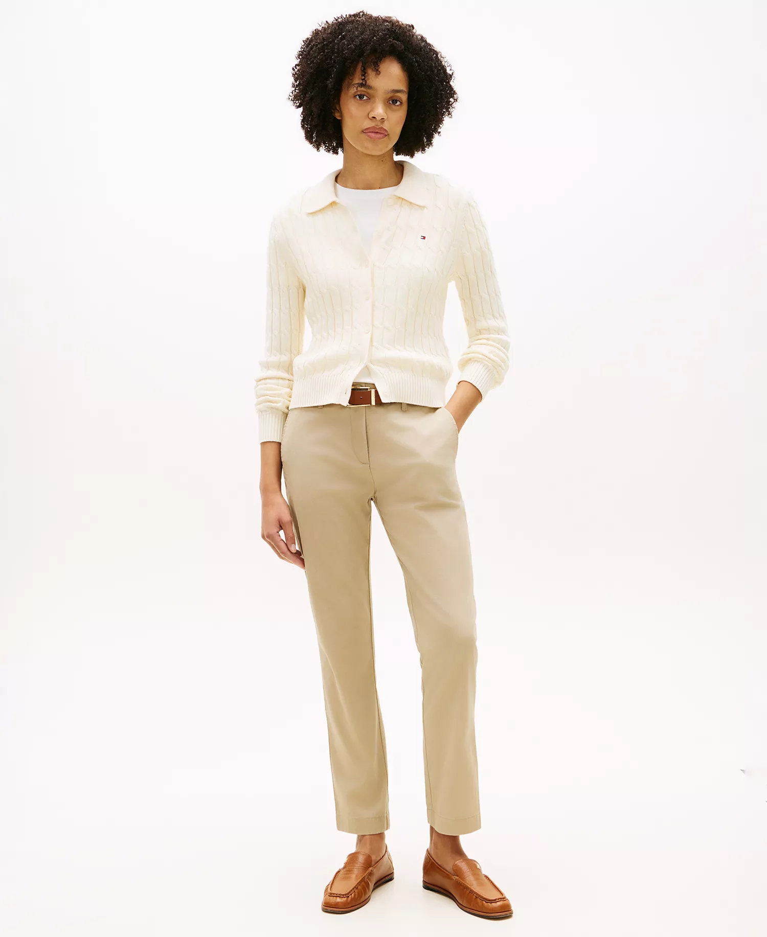 Women's Twill Slim Chino Pants - Beige - 10