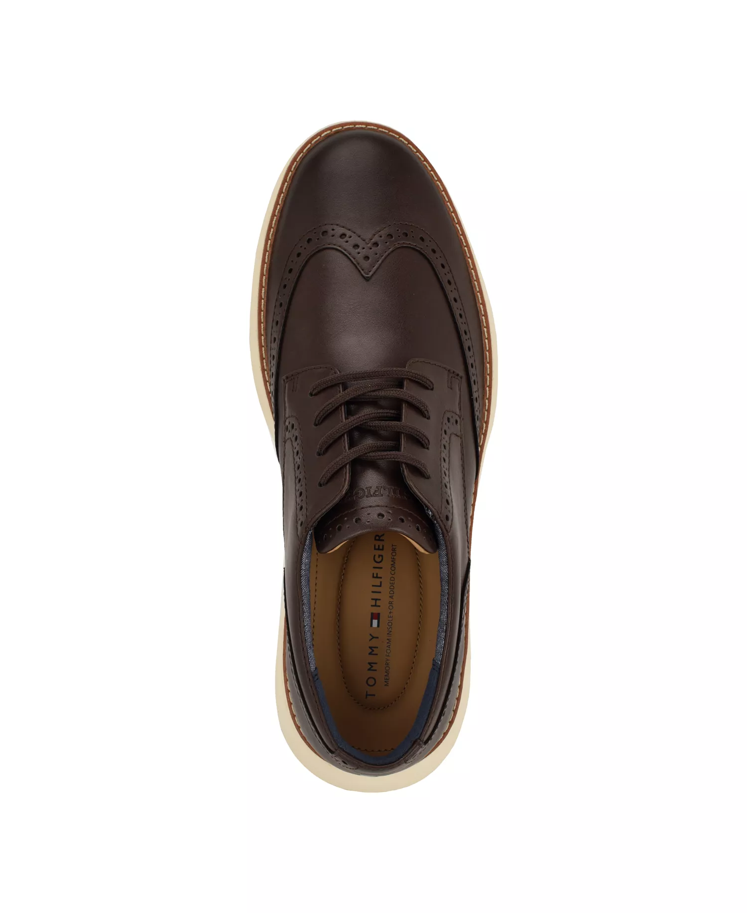 Men's Foyer Dress Casual Lace-Up Wingtip Oxfords - Medium Brown - 10