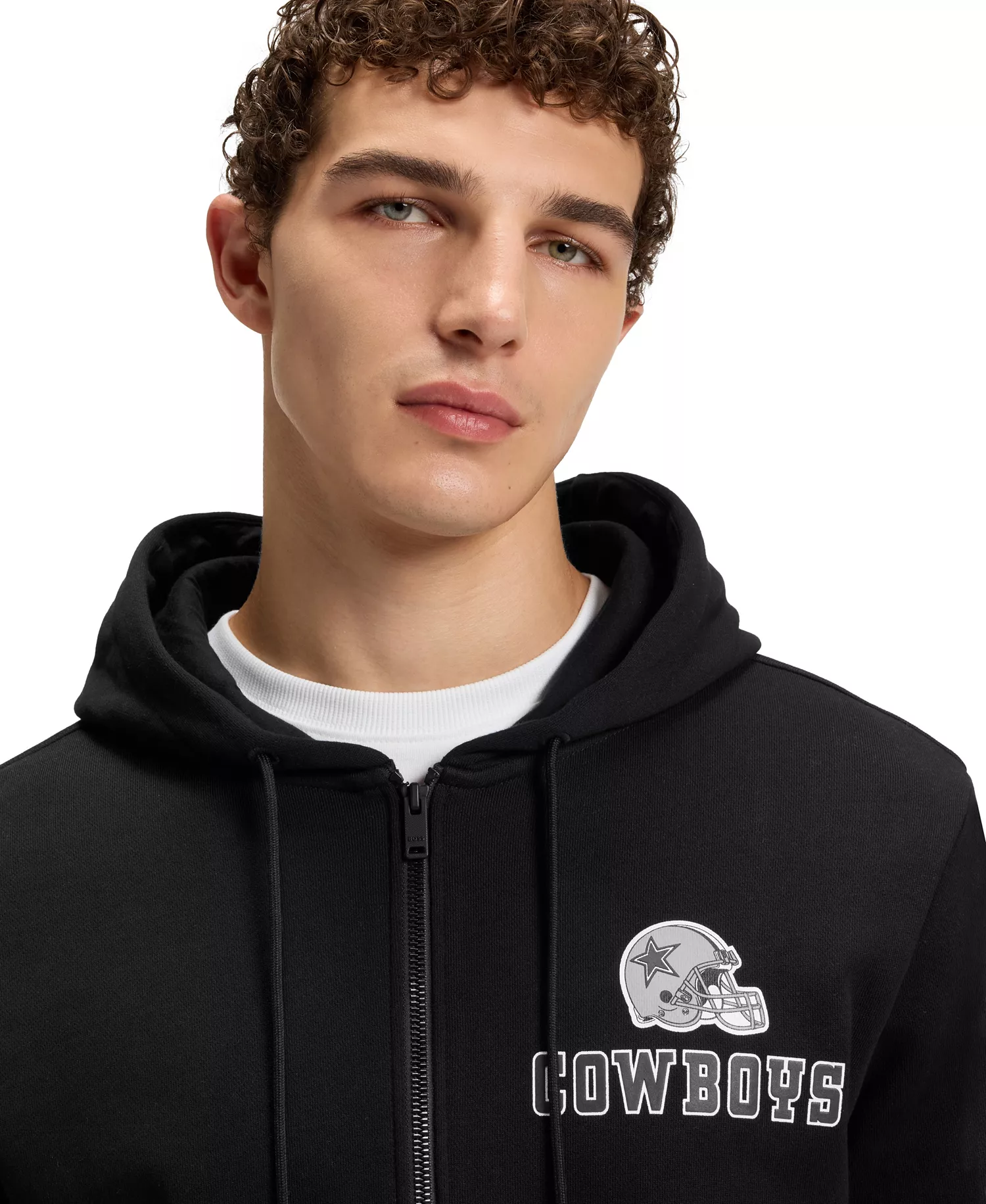 BOSS x DALLAS COWBOYS Regular Fit Zip-Up Hoodie - Black - M