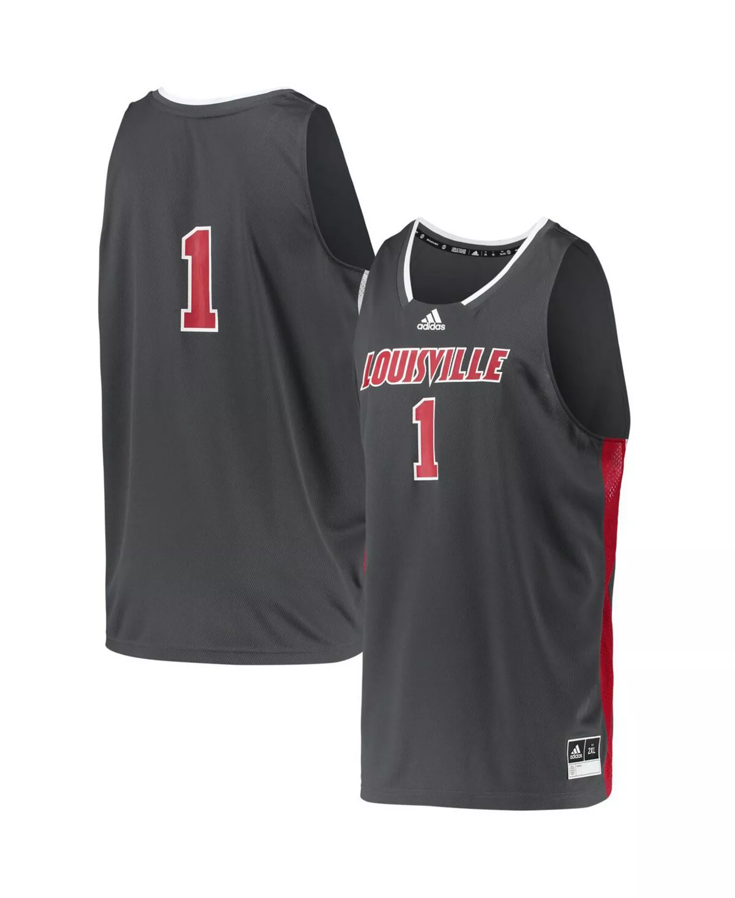 Men's #1 Louisville Cardinals Reverse Retro Jersey - Black - L