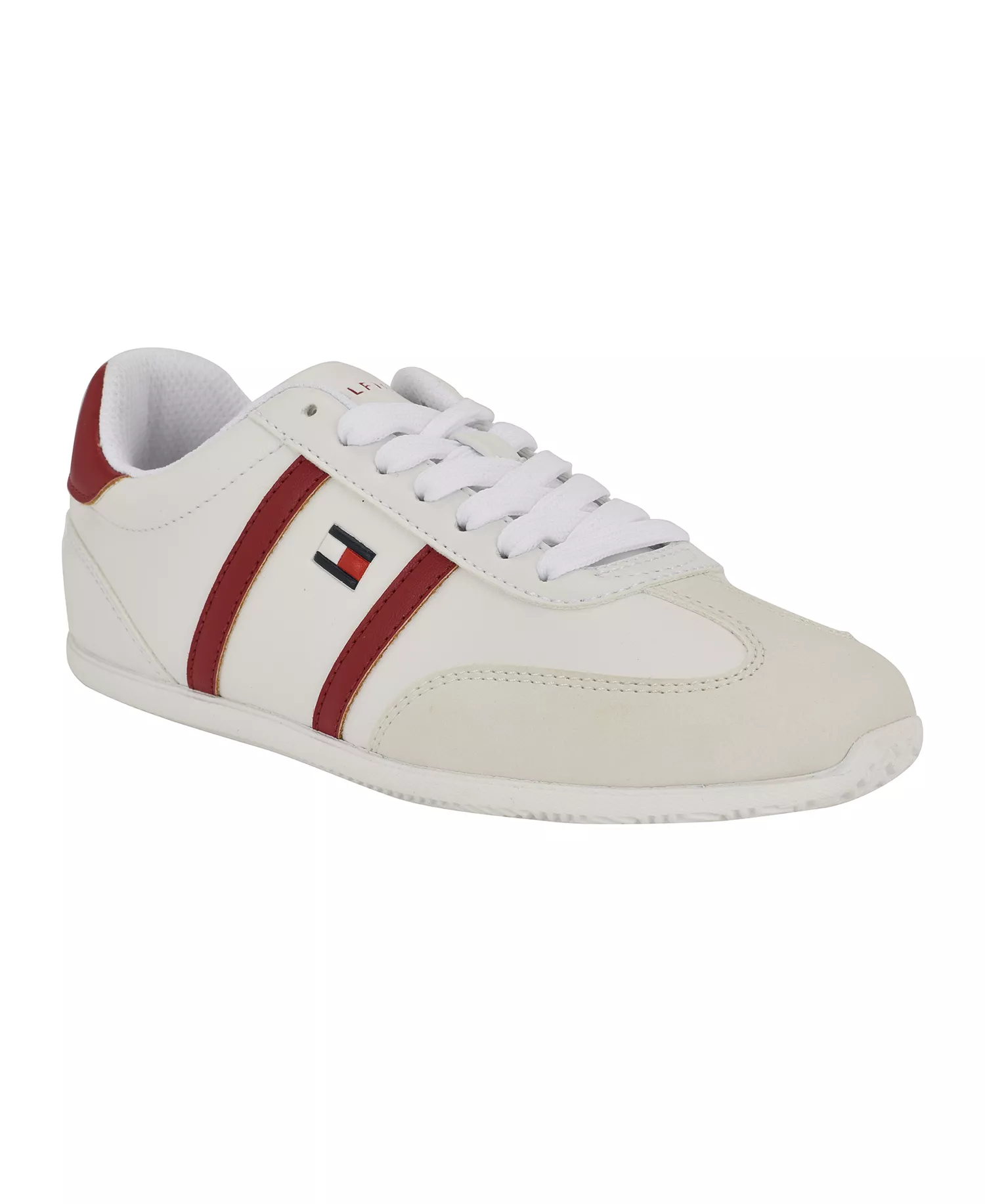 Women's Eryanne Signature Logo Lace-Up Sneakers - White/Red - 5M