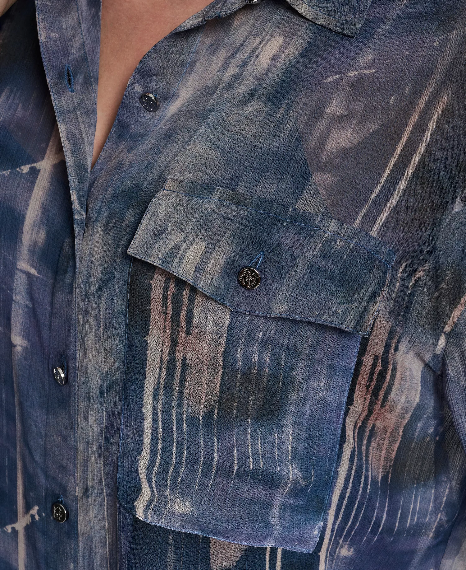 Women's Printed Long Sleeve Shirt - Hudson Lights - L