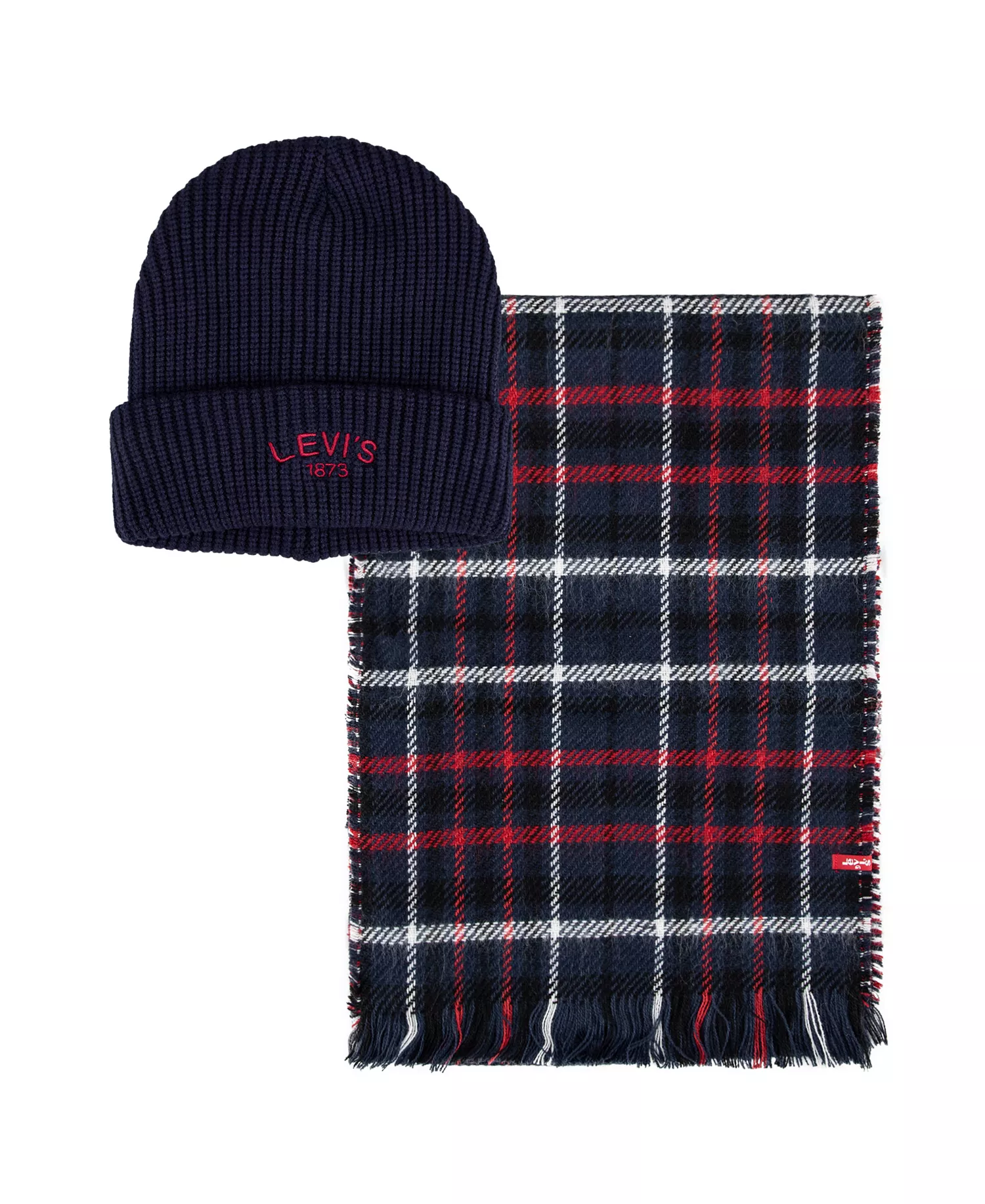 Men's 2-Piece Beanie and Scarf Set - Navy - NO SIZE