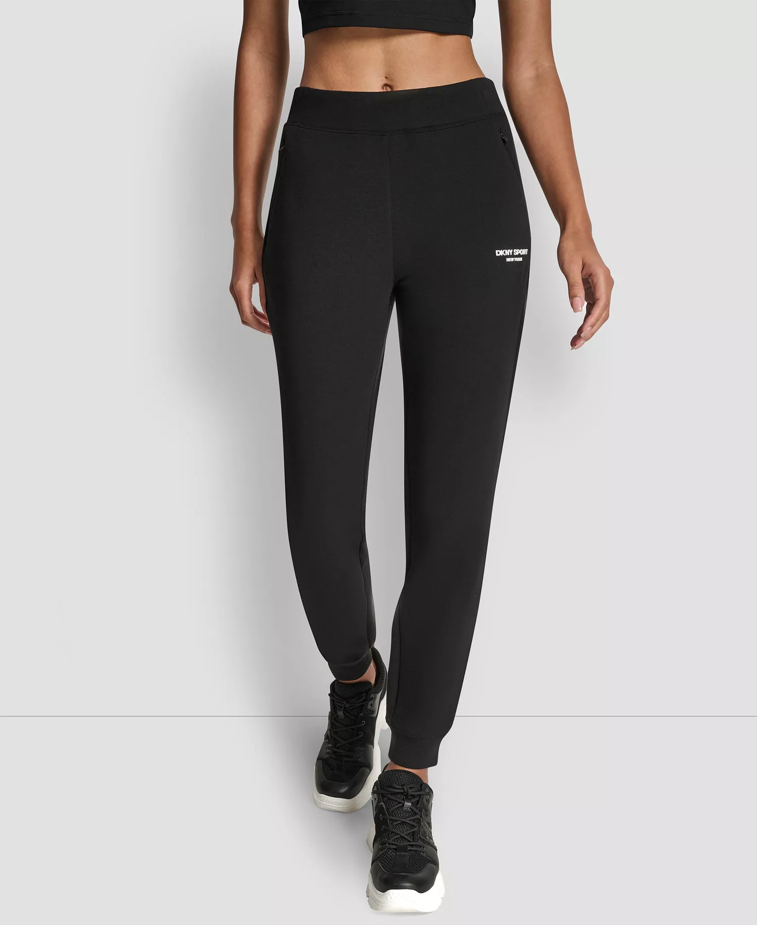 Women's Brooklyn Scuba Mid Rise Ankle Length Jogger - Black - M
