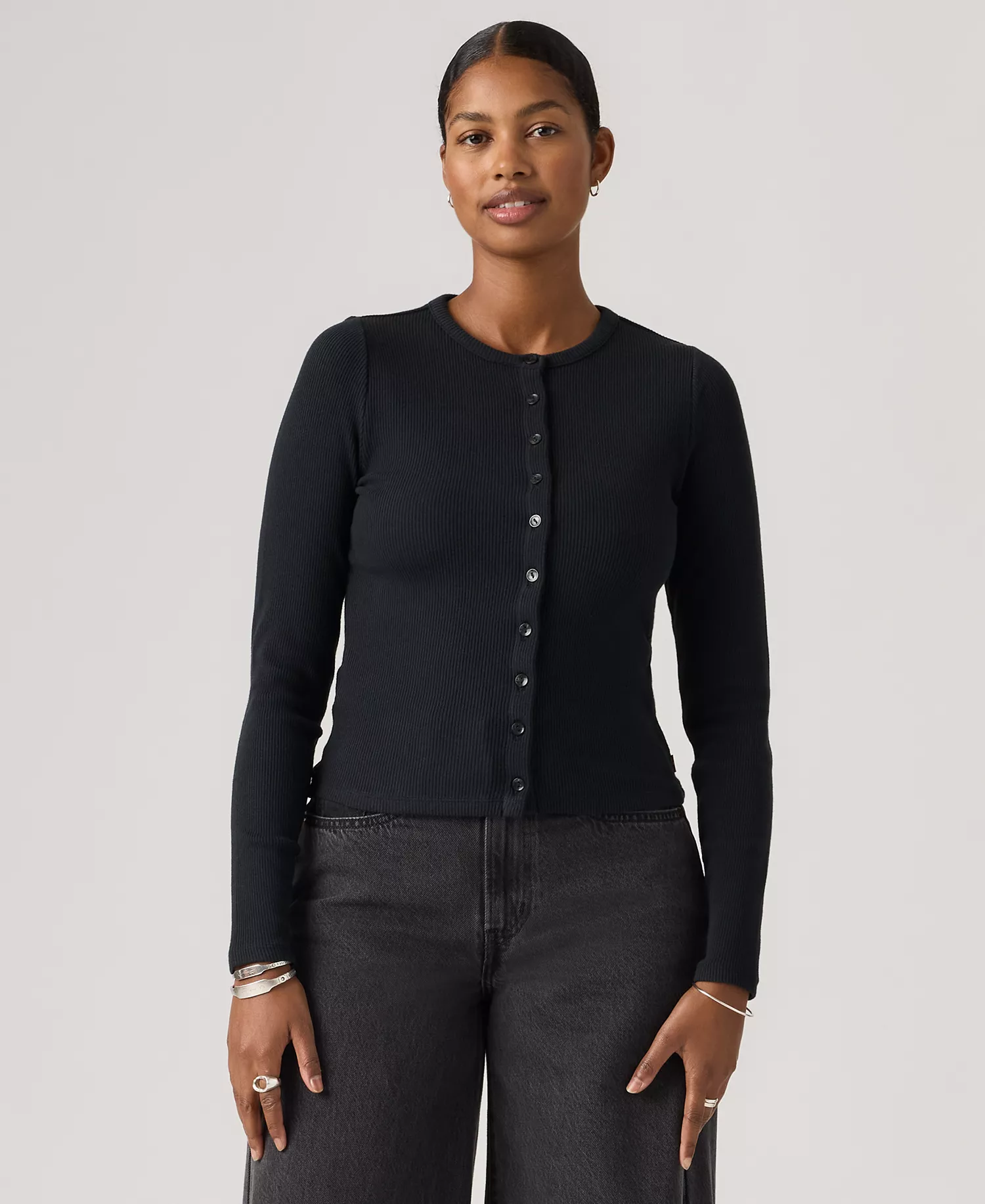 Women's Rory Long-Sleeve Button-Up Top - Anthracite Night - L