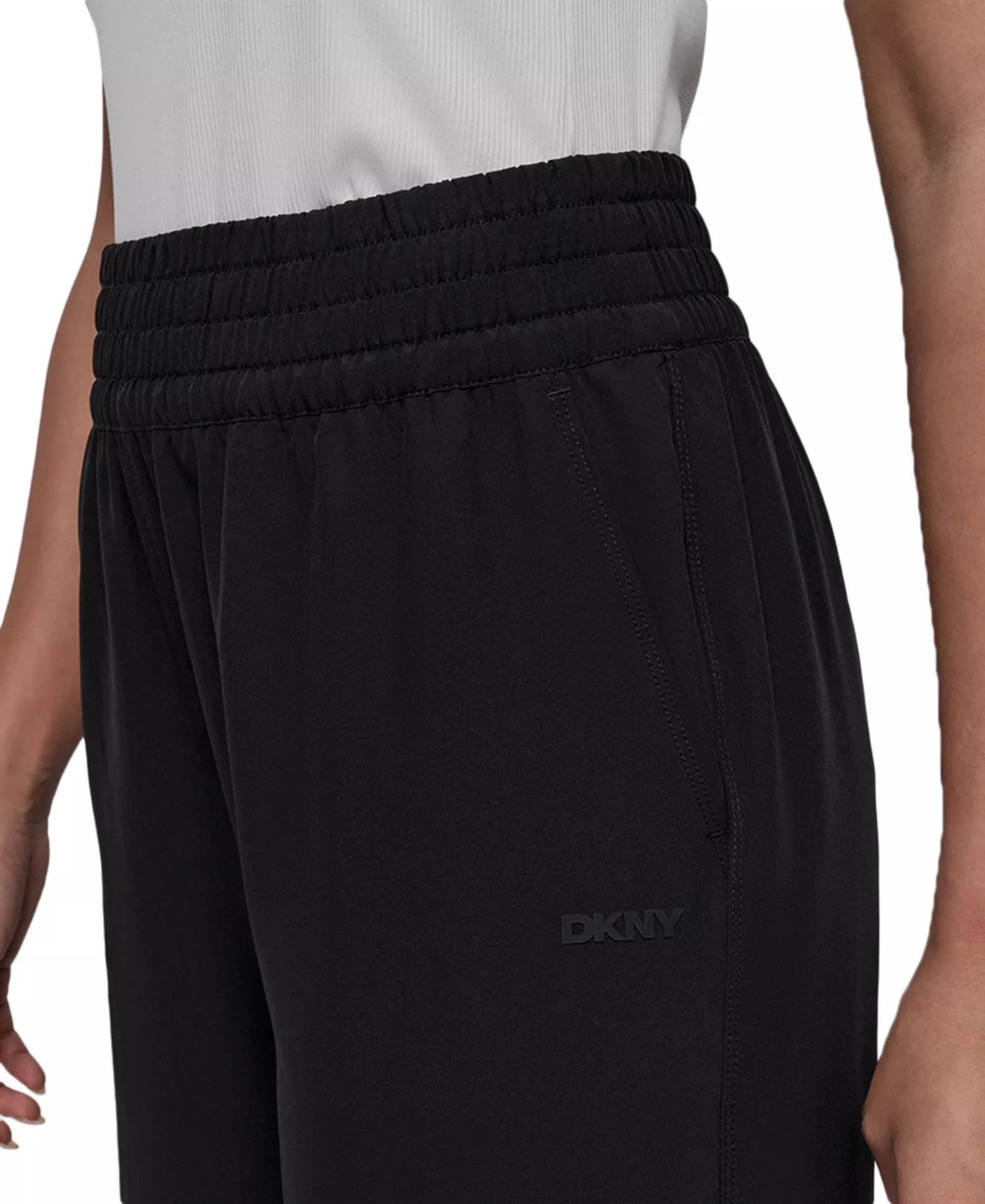 Women's Hudson Stretch Wide-Leg Pull-On Pants - Black - L