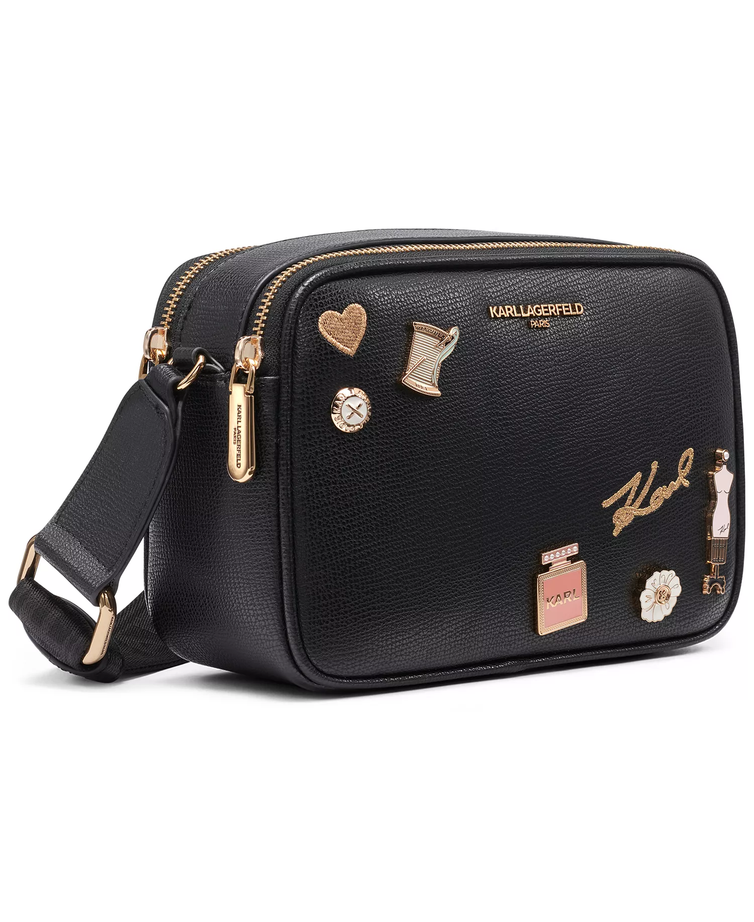 Maybelle East West Small Crossbody Bag - Black/Gold - No Size