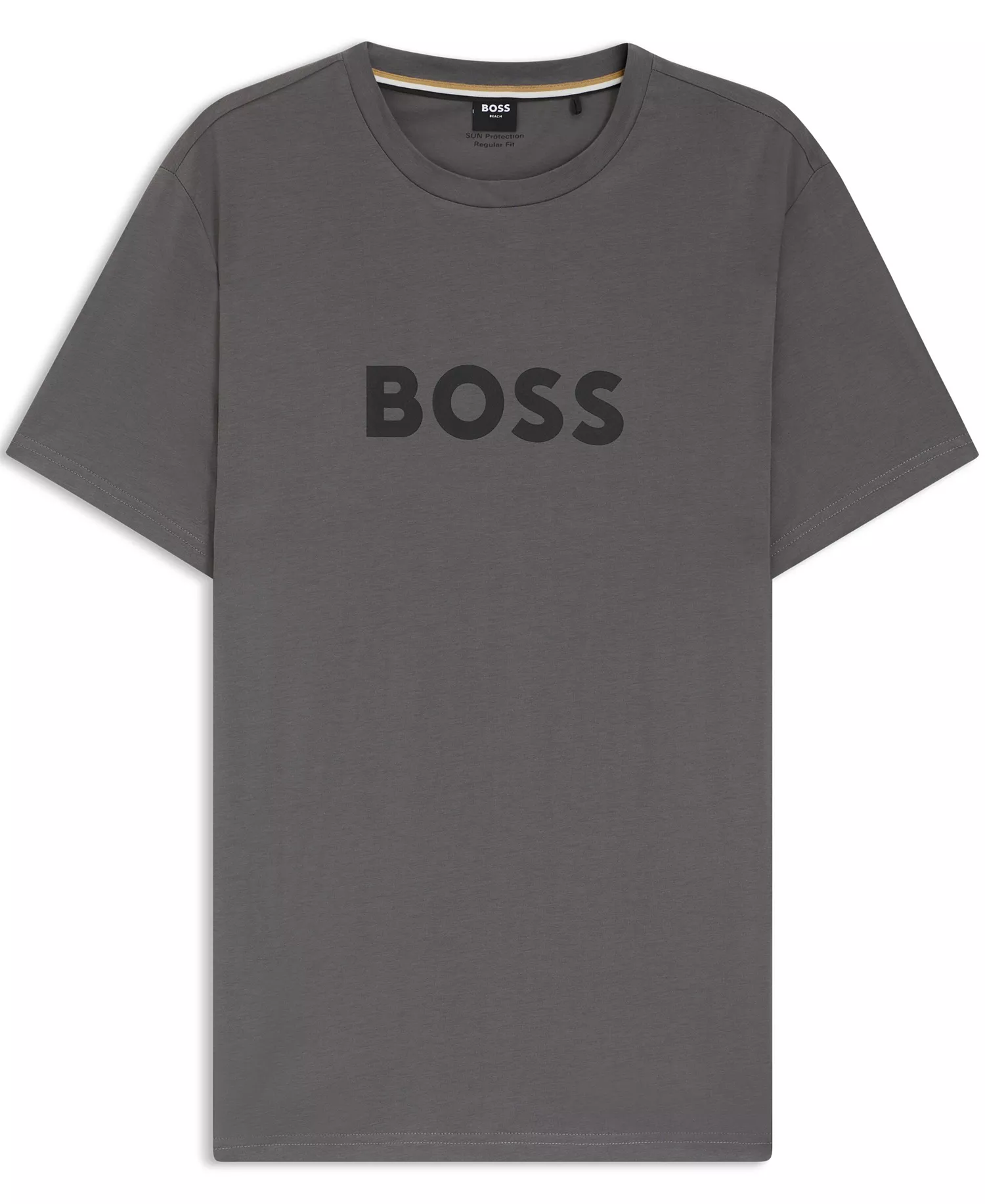 Men's Logo Print Cotton-Jersey Beach T-Shirt - Dark Gray - L