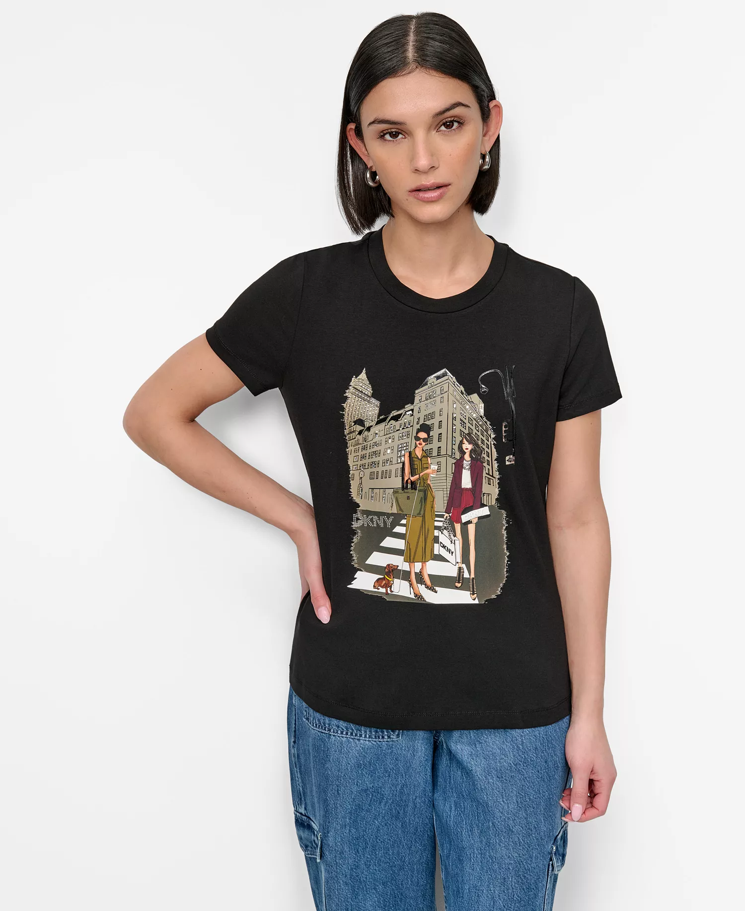 Women's Fifth Avenue Conversation Crewneck Tee - Black - L