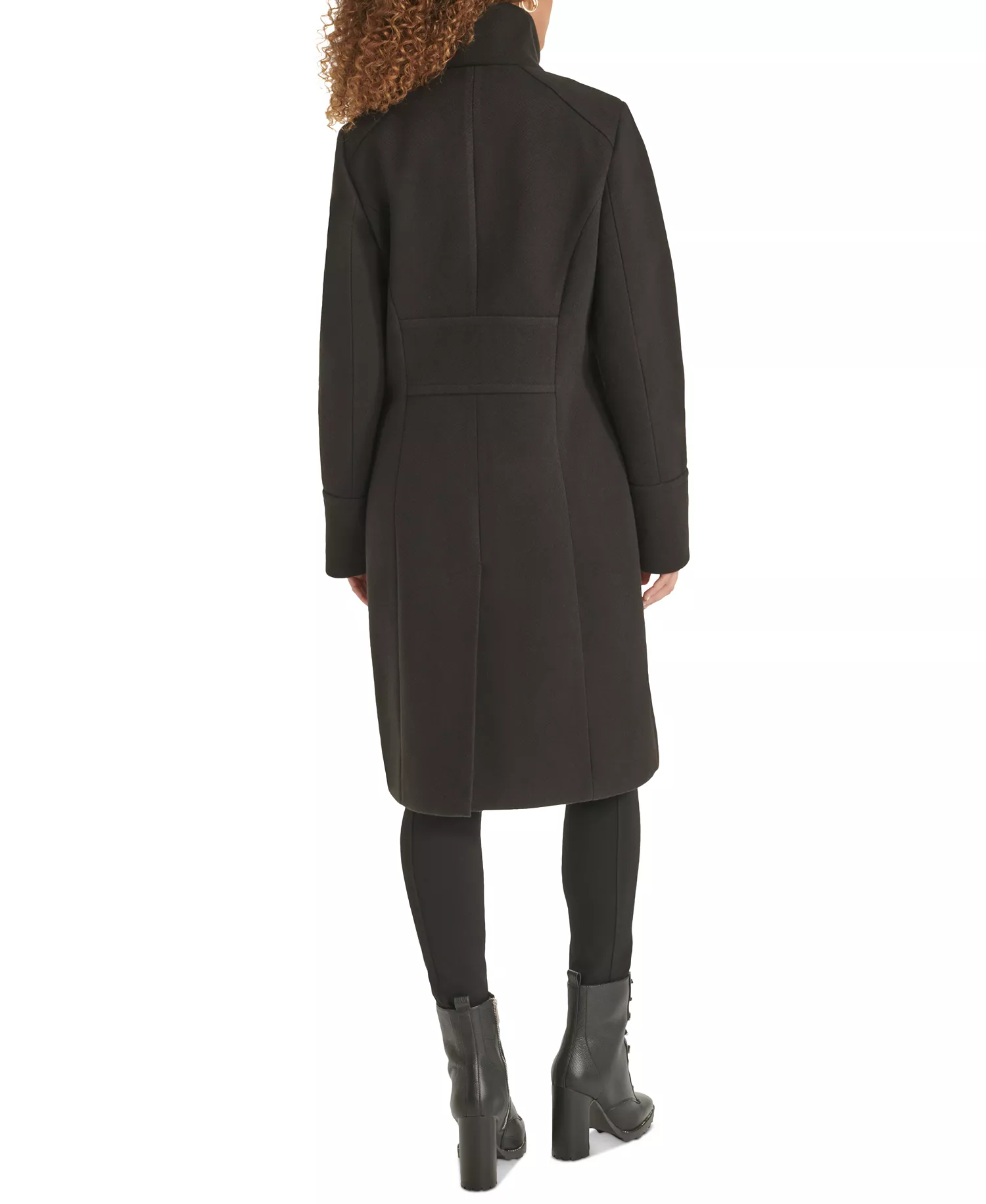 Women's Zip-Front Bouclé Coat, Created for Macy's - Black - L