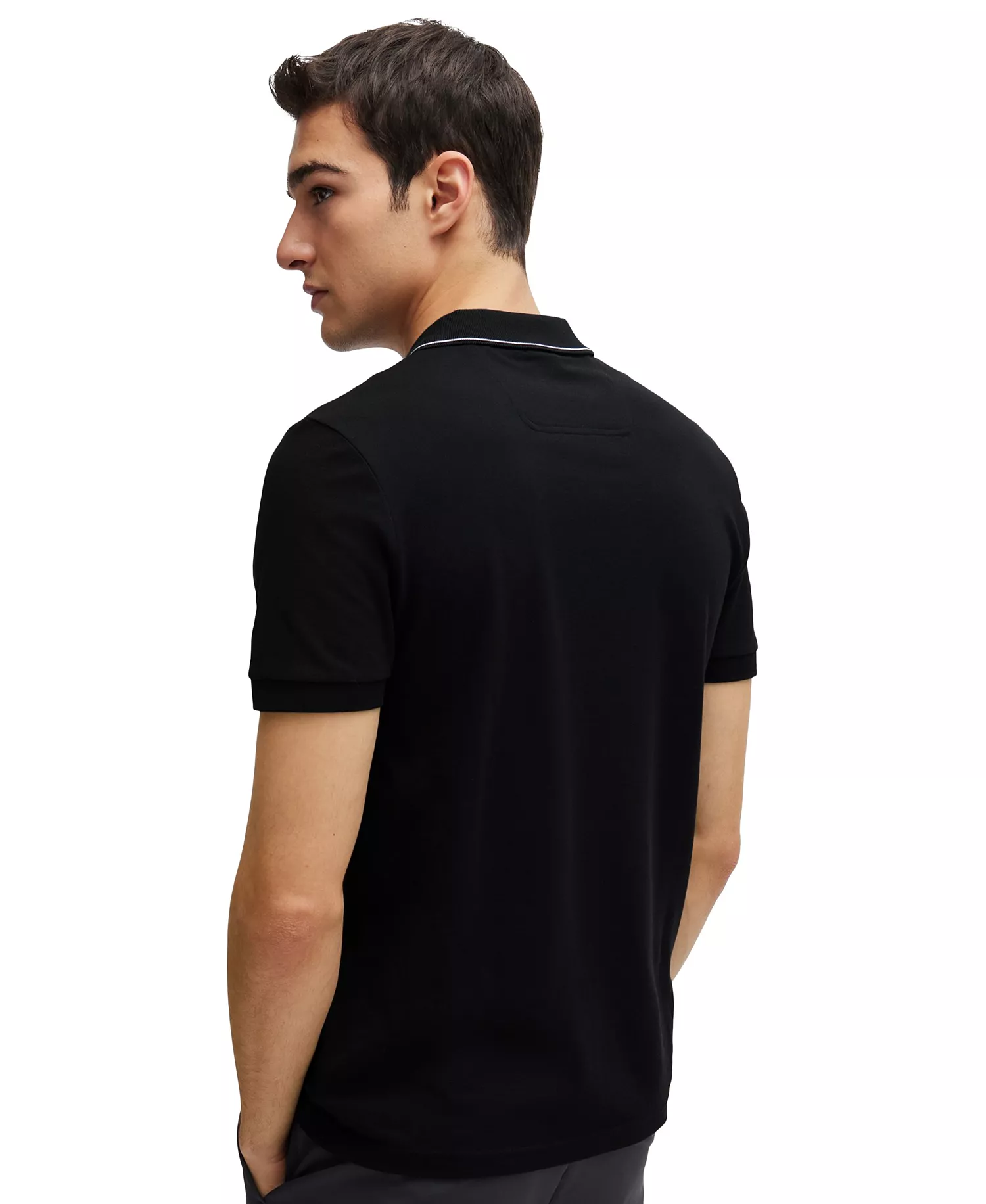 Men's Tonal Logo Slim-Fit Polo Shirt - Black - 2XL