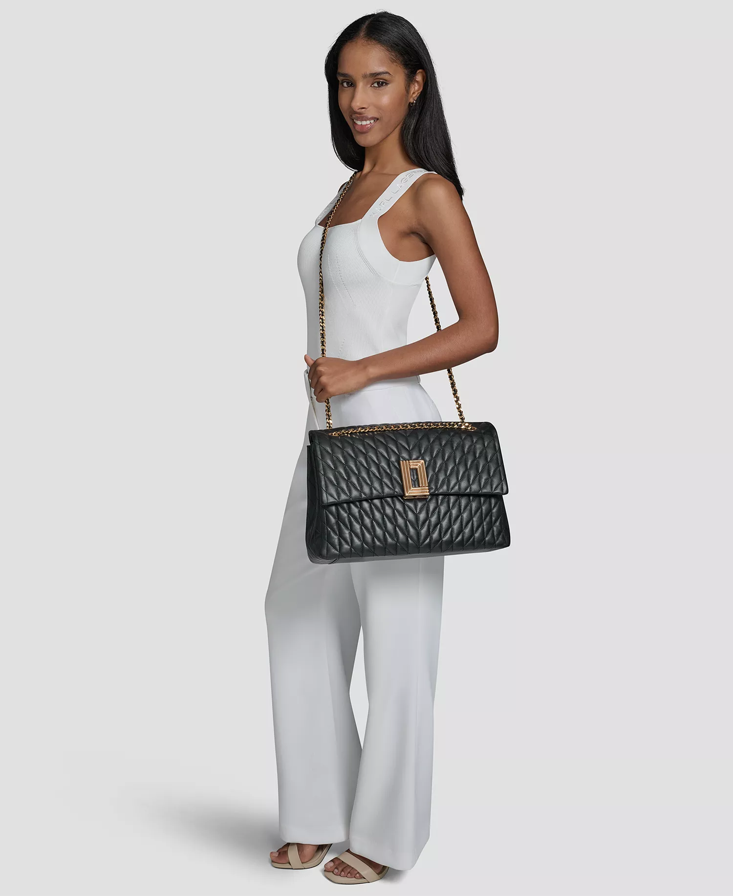 Lafayette Large Leather Shoulder Bag - Black - No Size