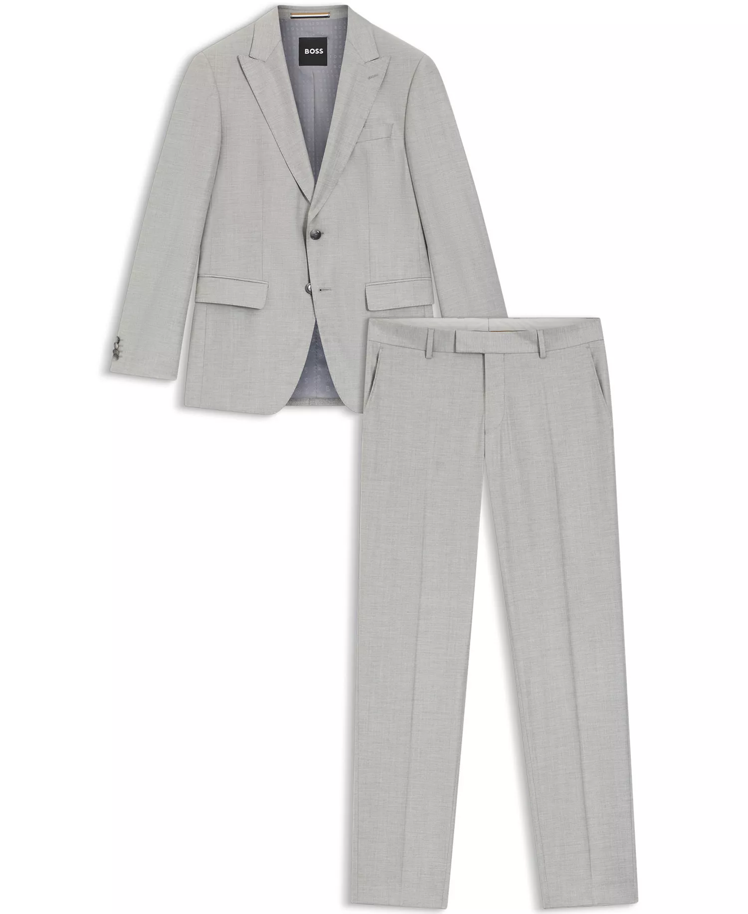 Men's Two-Piece Wool Blend Slim-Fit Suit - Silver - 36R