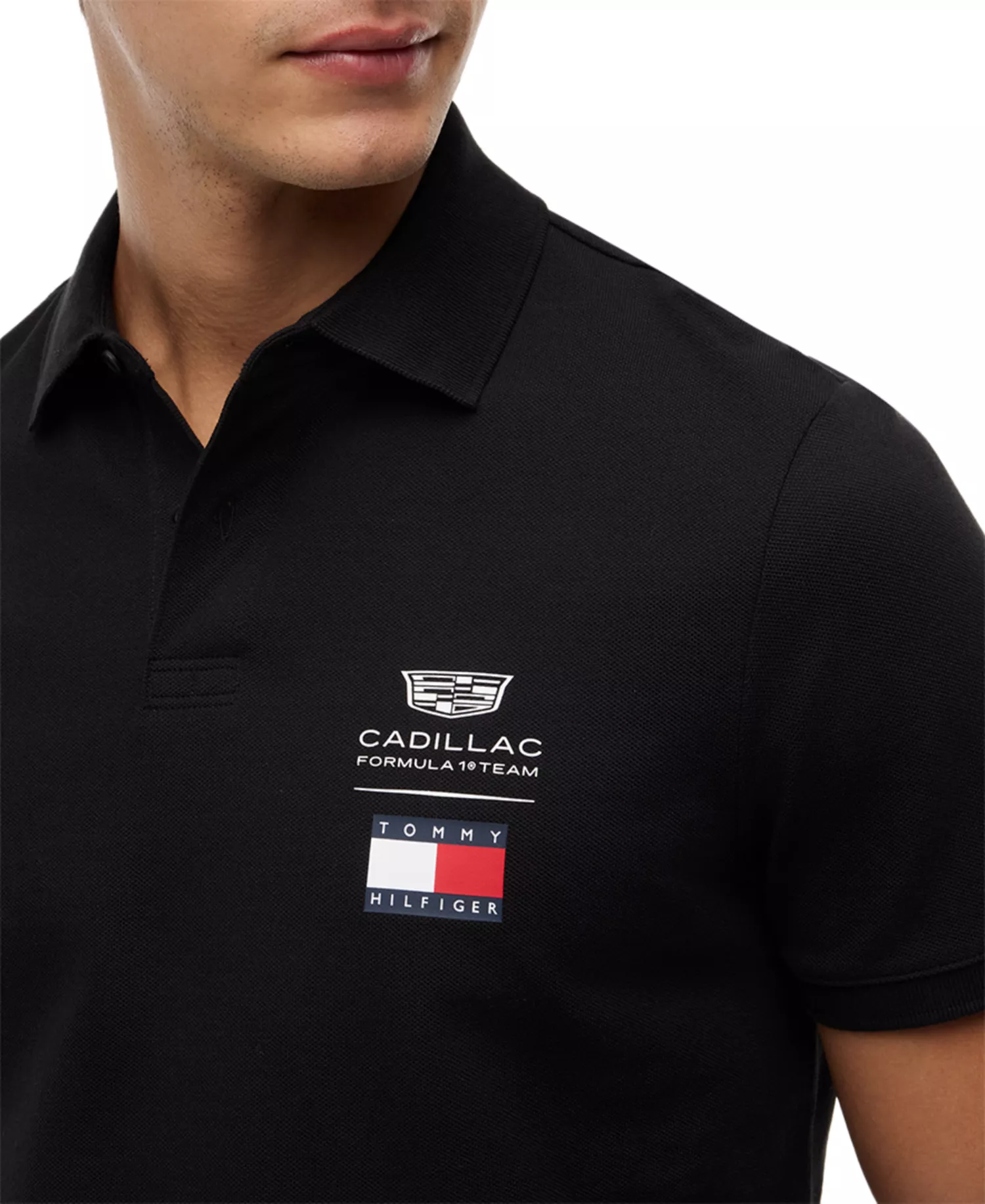 x Cadillac F1® Men's Logo Polo Shirt - Black - L