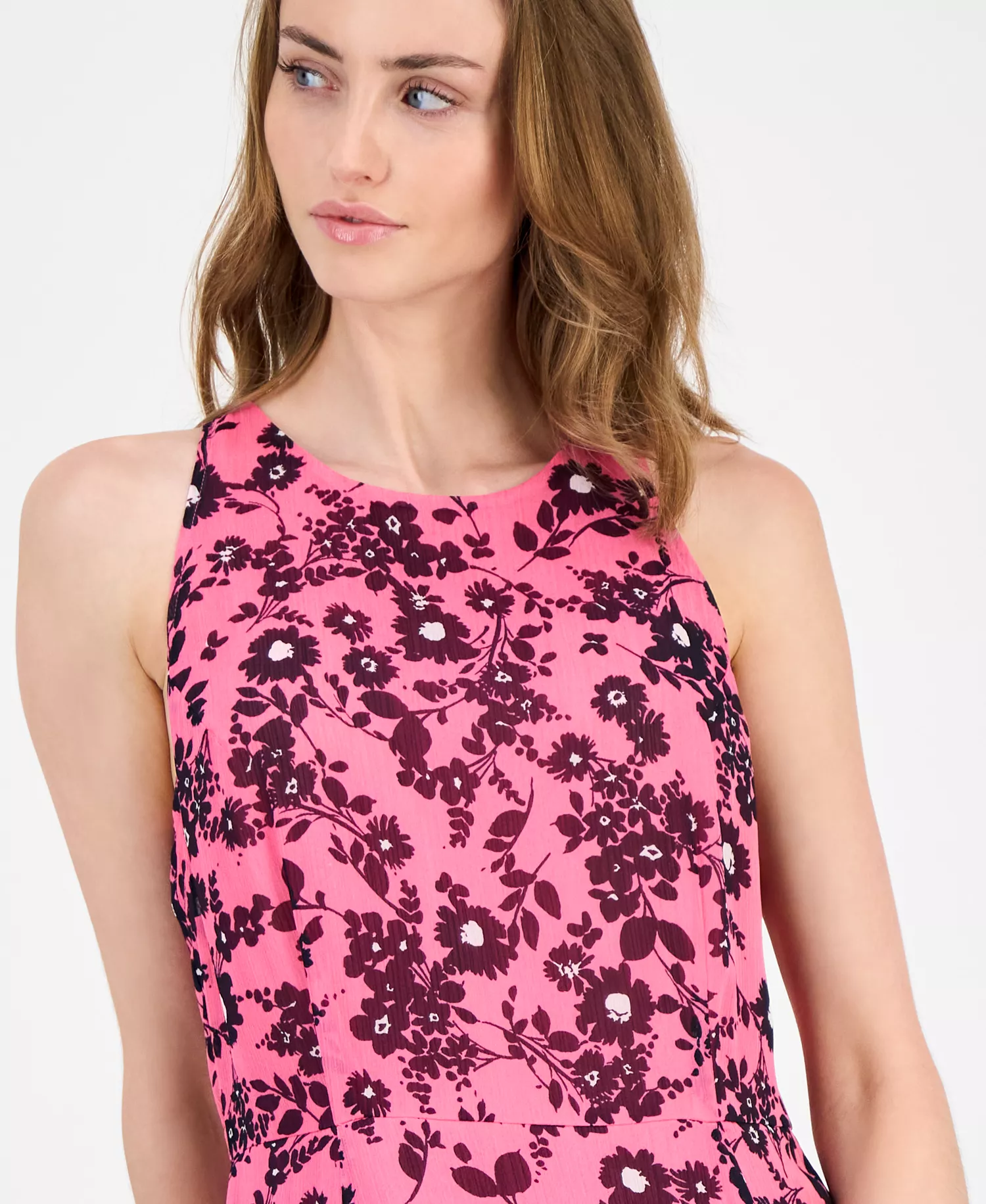 Women's Floral Sleeveless Maxi Dress - Dahlia/ Sky Captain - 16