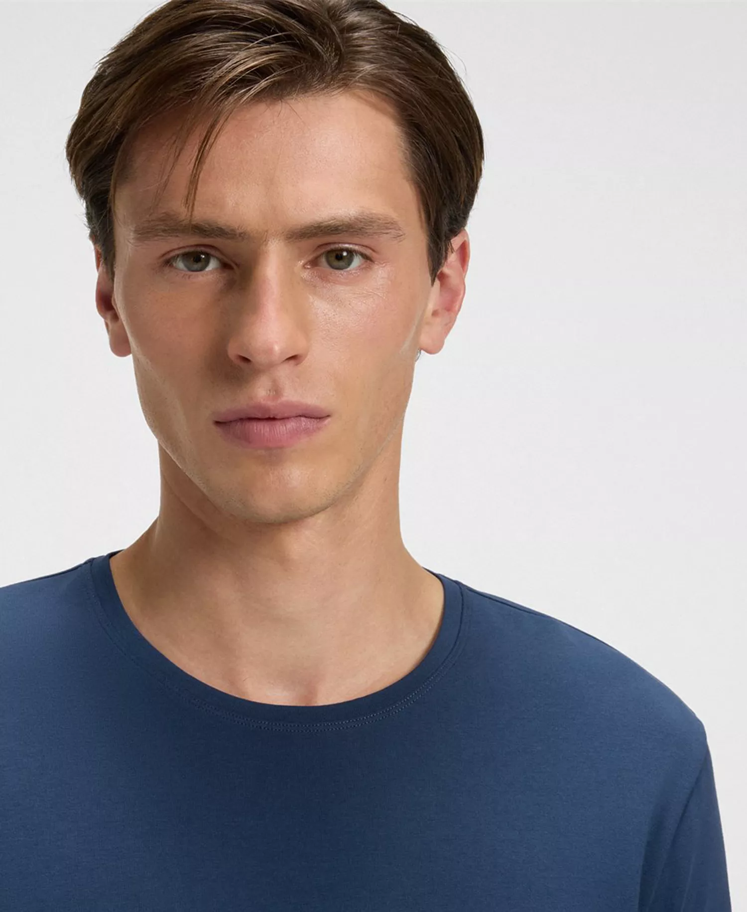 Men's Mix and Match Long-Sleeve Crewneck T-Shirt - Dark Blue - L