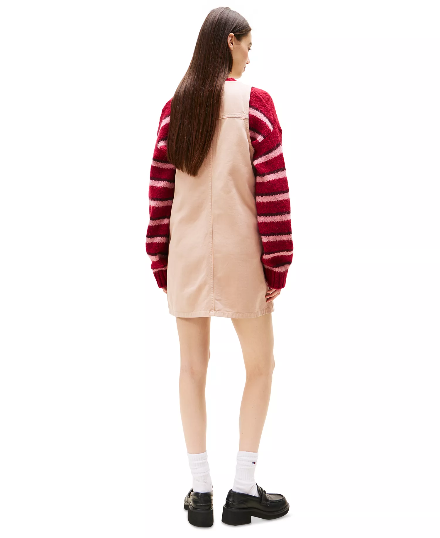 Women's Cotton Pinafore Sleeveless A-Line Dress - Malted Milk - L