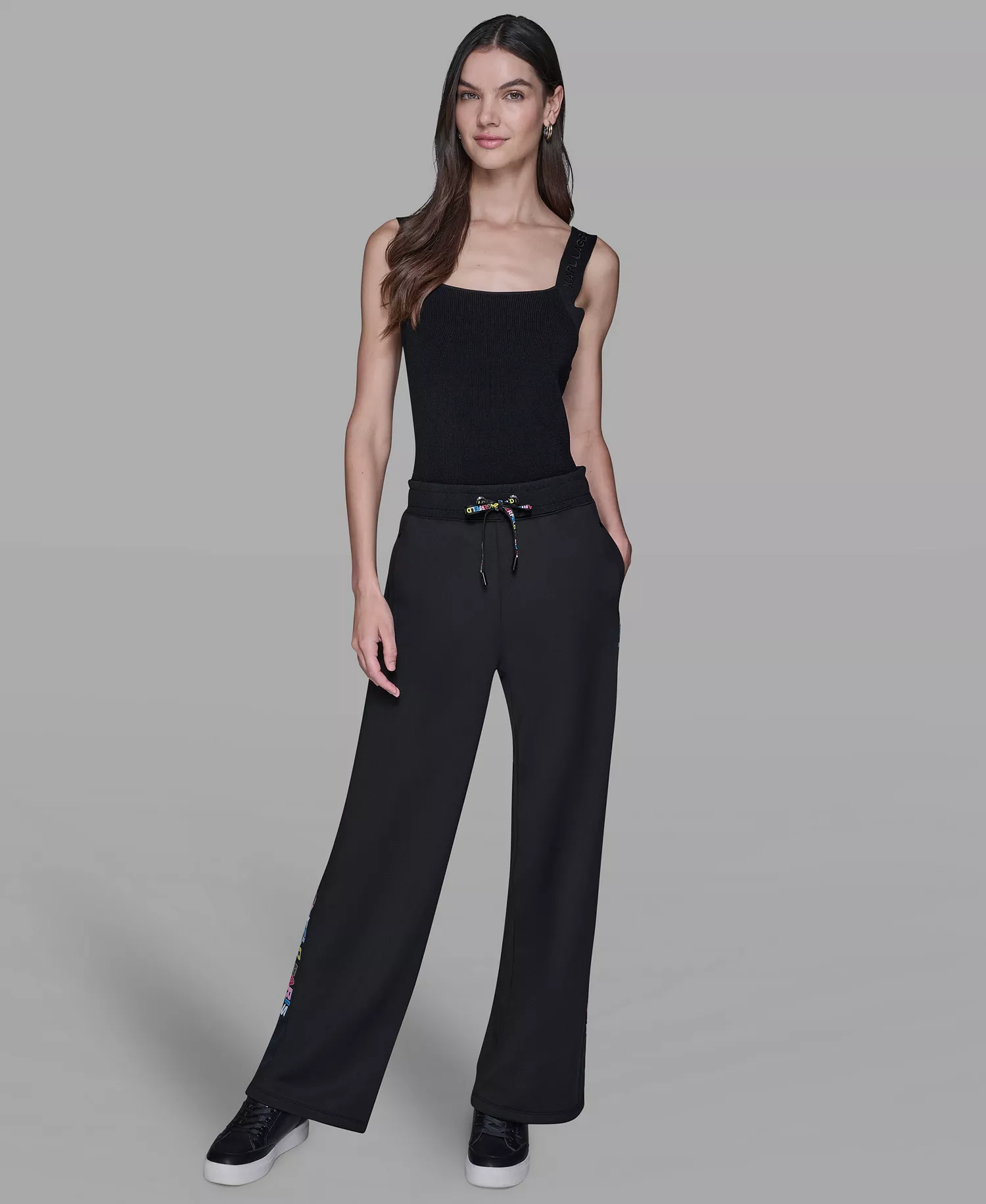 Women's Logo Detail Joggers - Black - L