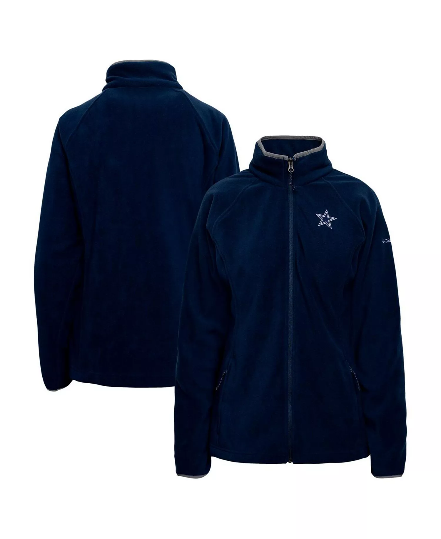 Women's Navy Dallas Cowboys Give and Go III Fleece Raglan Full-Zip Jacket - Navy - L