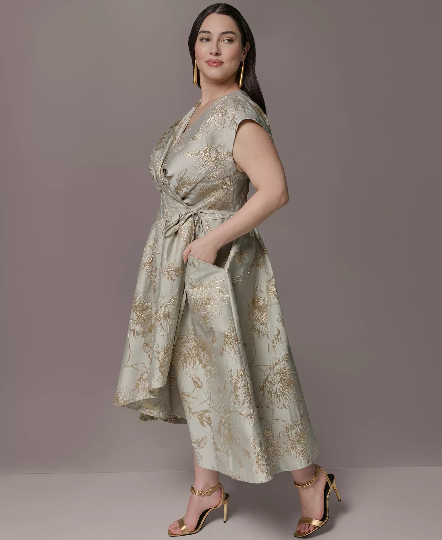 Plus Size Sleeveless Dress - Turin/Tuscan grey - 14W