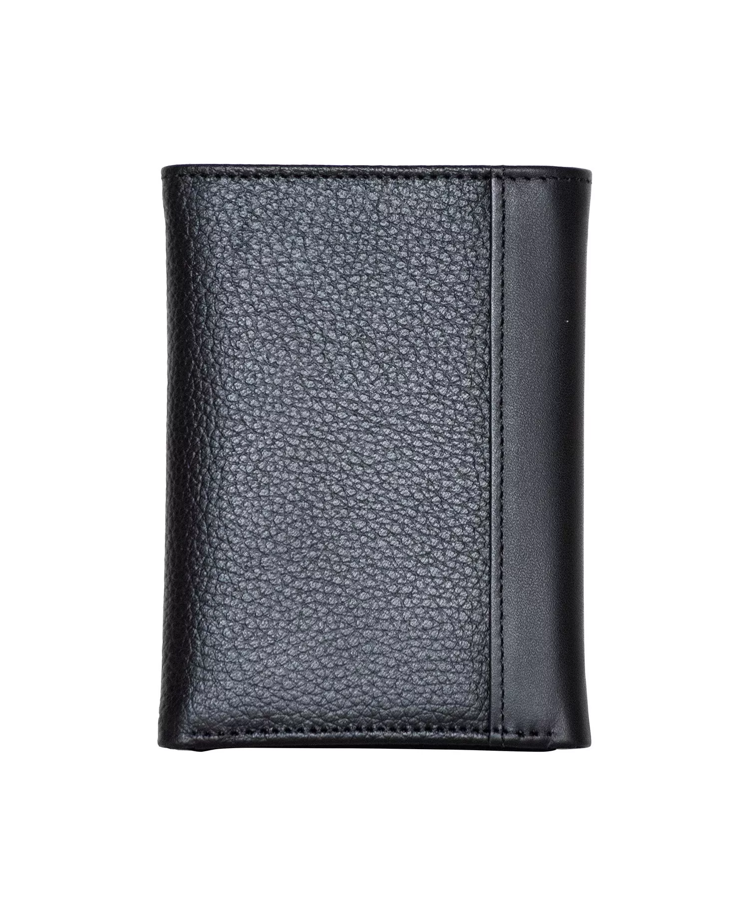 Men's Trifold Leather Wallet - Black - ONE SIZE