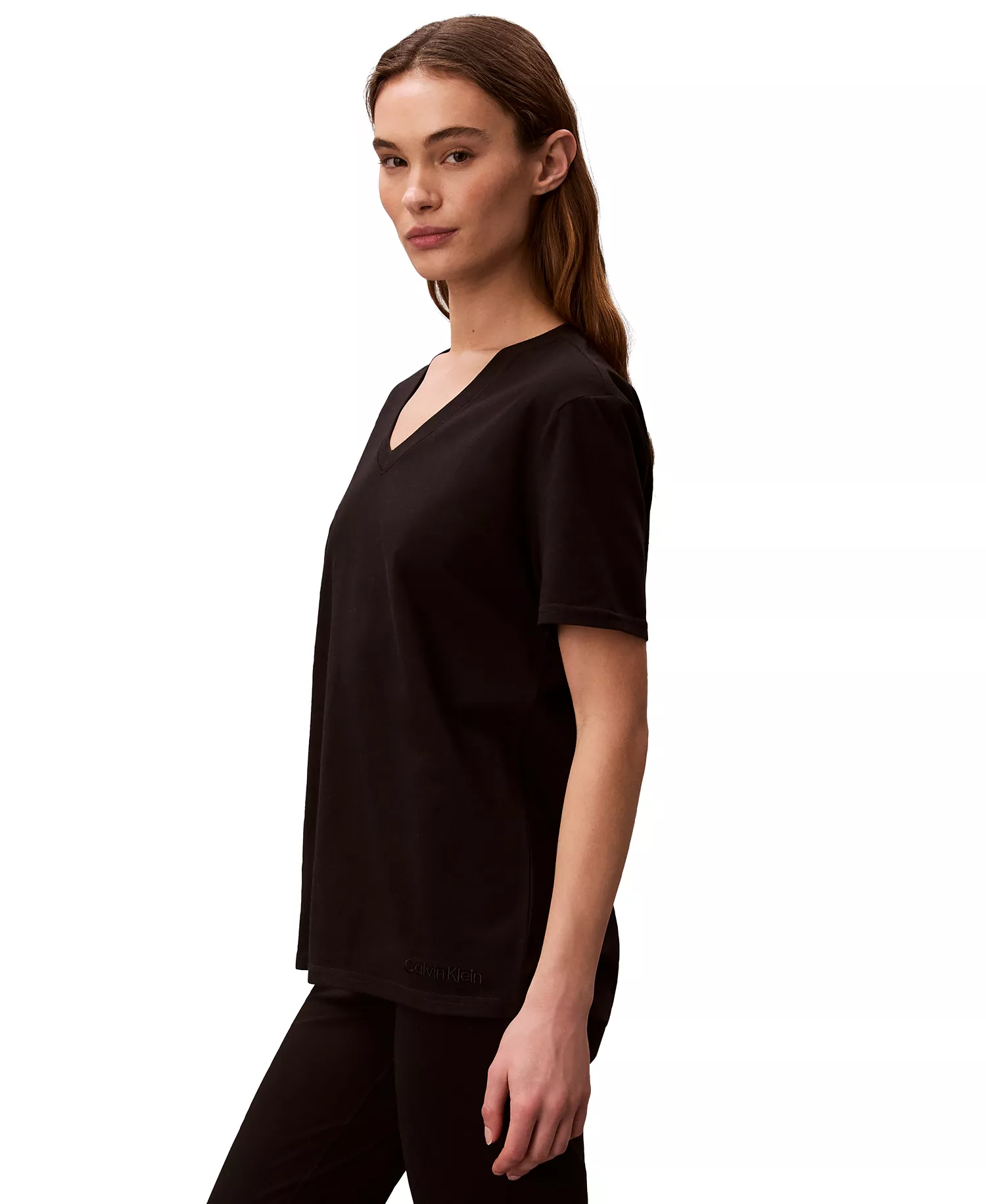 Women's Classic-Fit V-Neck T-Shirt - Black - 2XL