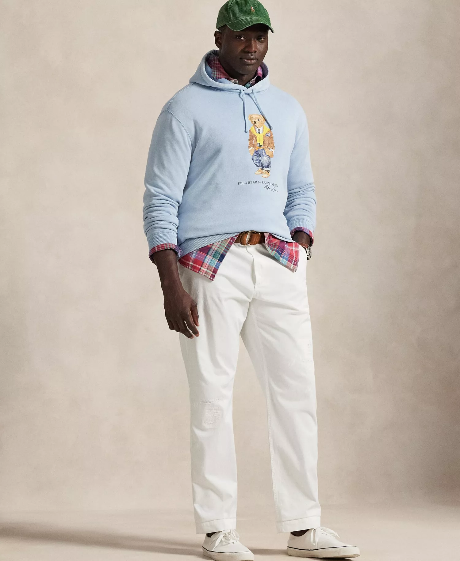 Men's Big & Tall Bear Graphic Long-Sleeve Hoodie - Southport Blue/heritage Bear - 2LT