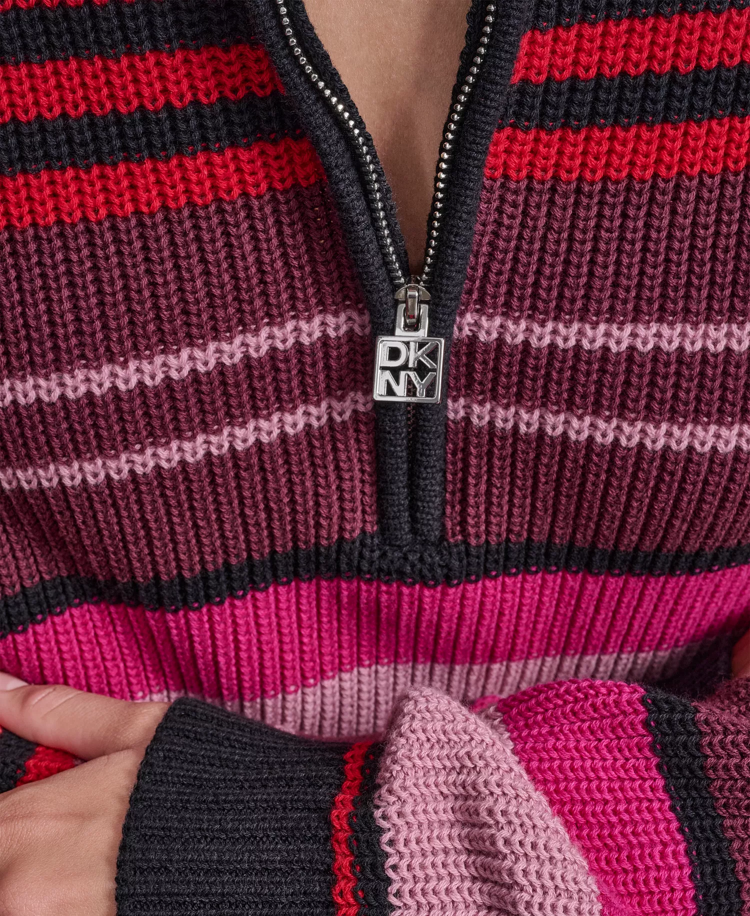 Women's Striped Sweater - Syrah Combo - L