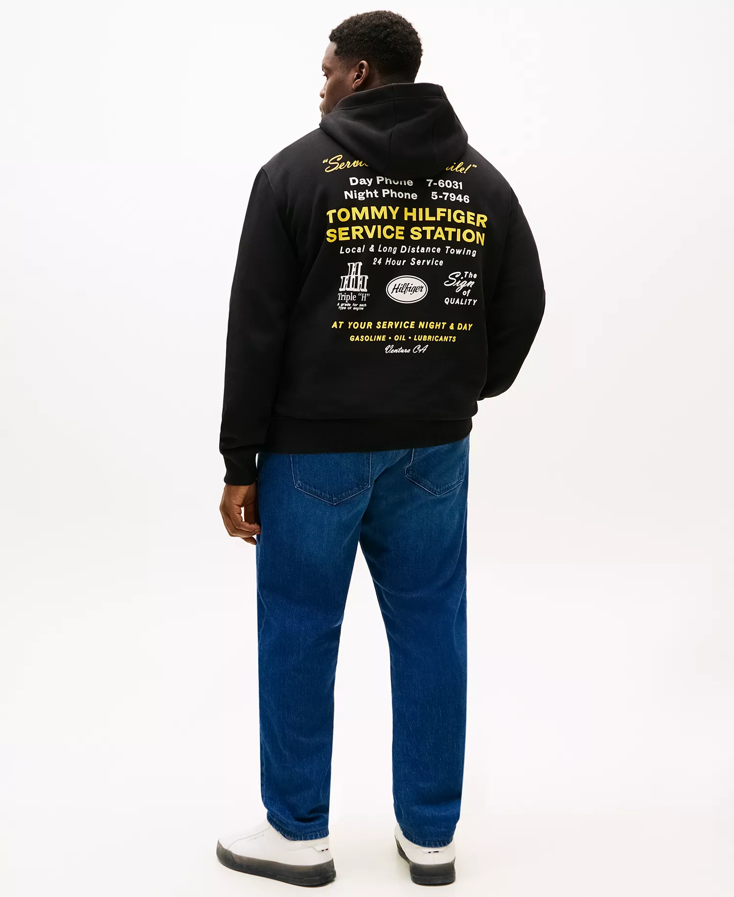 Men's Big & Tall Long-Sleeve Hooded Sweatshirt - Black - 2XLT