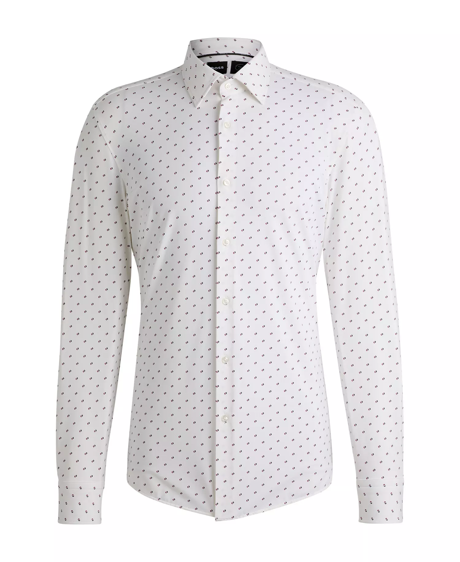Men's Printed Performance-Stretch Slim-Fit Dress Shirt - Open Pink - 16