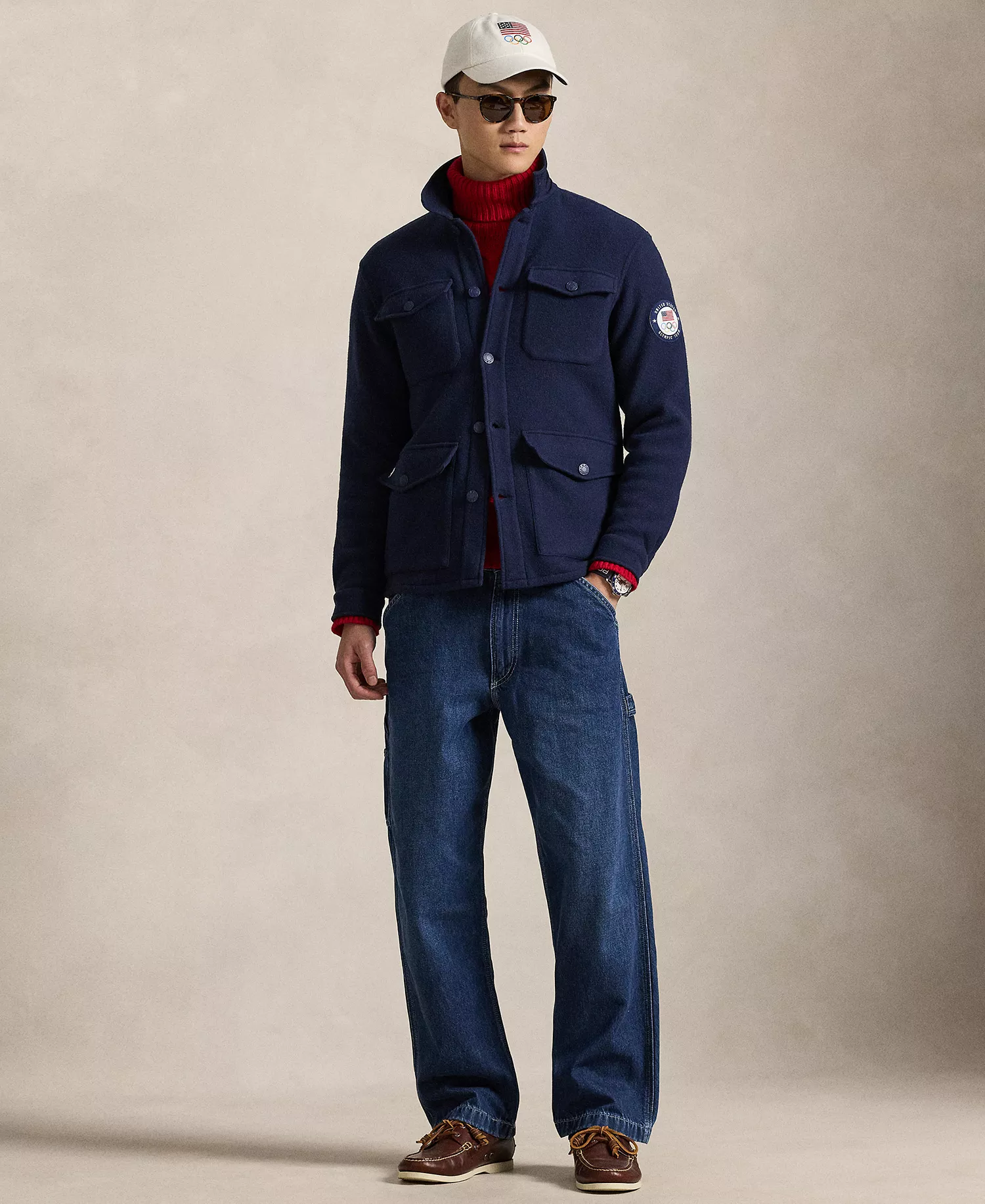 Men's Team USA Wool-Blend Shirt Jacket - Refined Navy - L