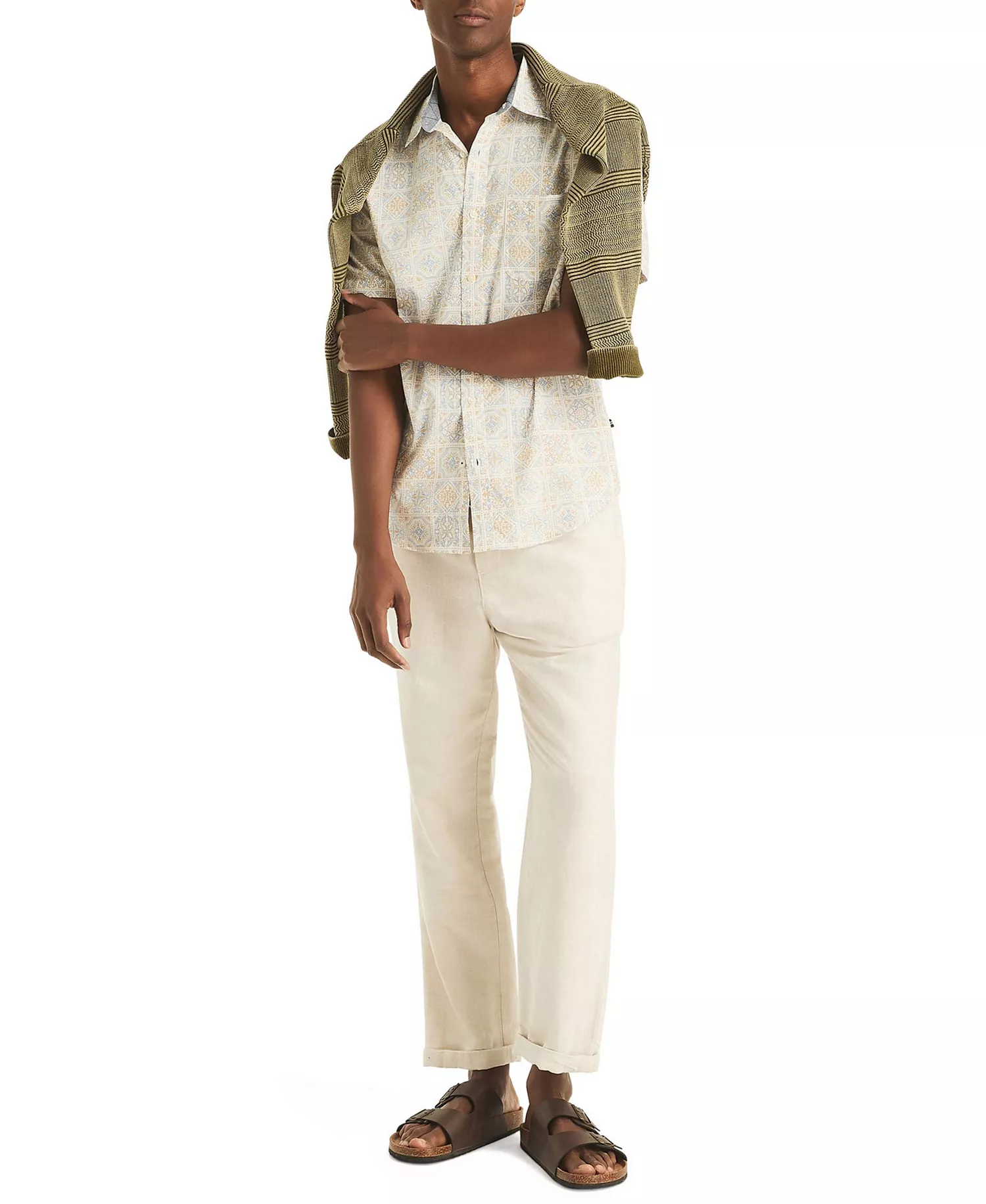 Men's Printed Short-Sleeve All-Over Print Shirt - Sail White - 2XL