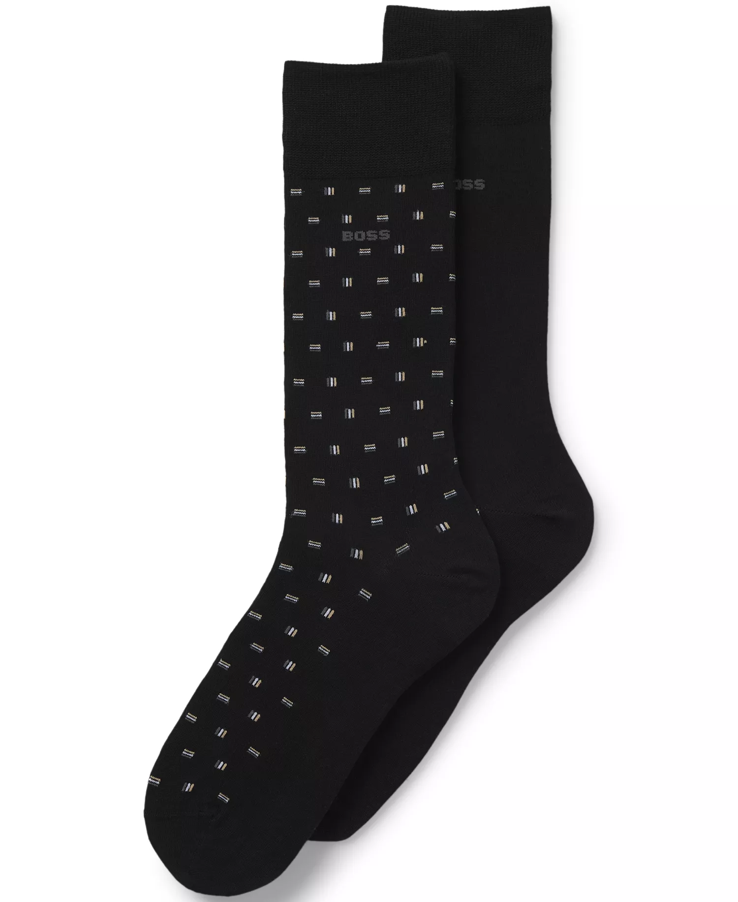 Men's Mini Iconic Print Logo Socks, 2-Pack - Black - 10-13