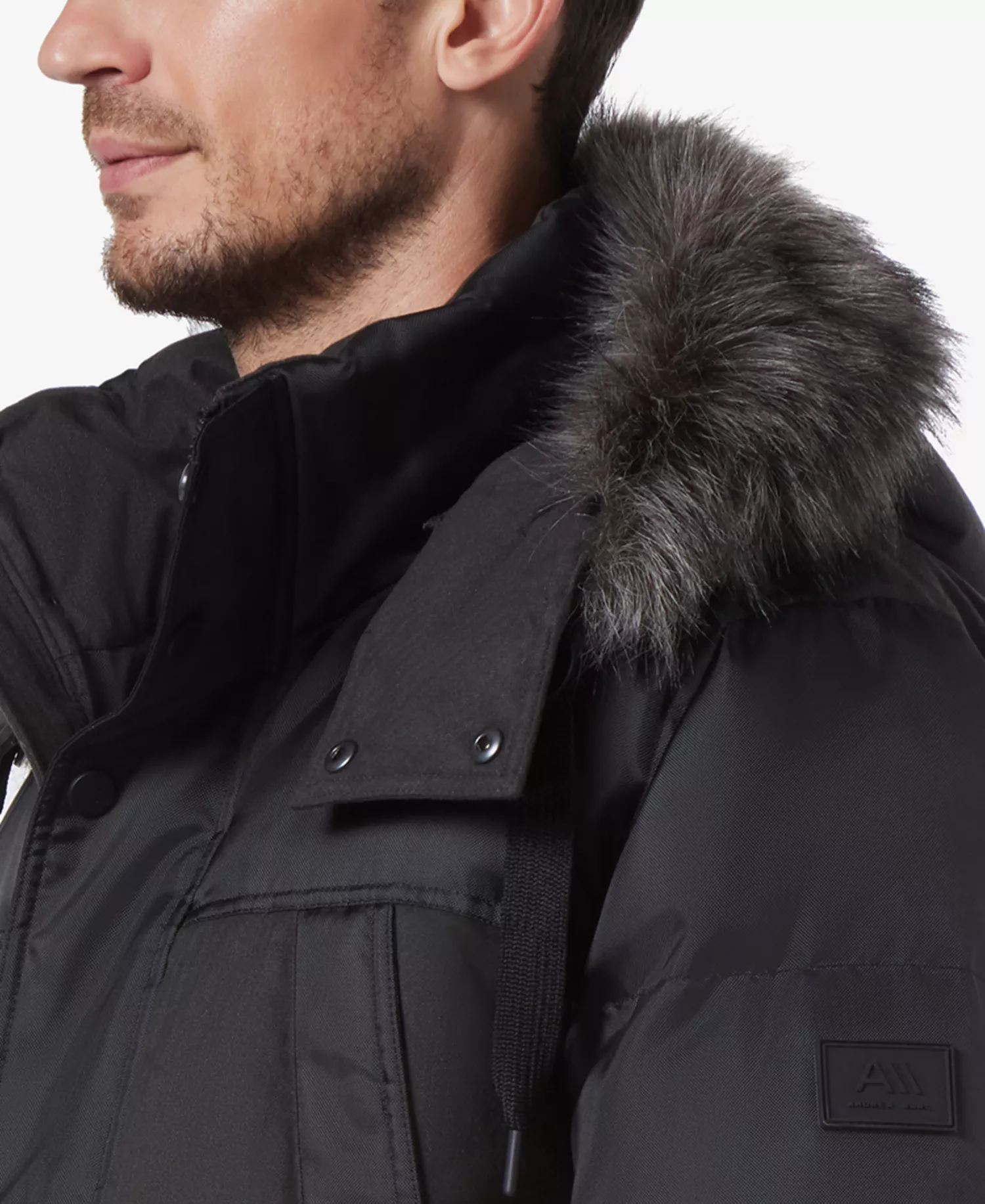 Men's Tripp Oxford Poly & Faux Wool Combo Down Parka - Black - 2XL