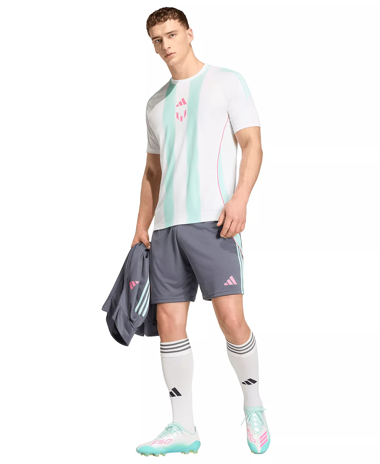 Men's Messi Regular-Fit Football Shorts - Onix/Flash Aqua - 2XL