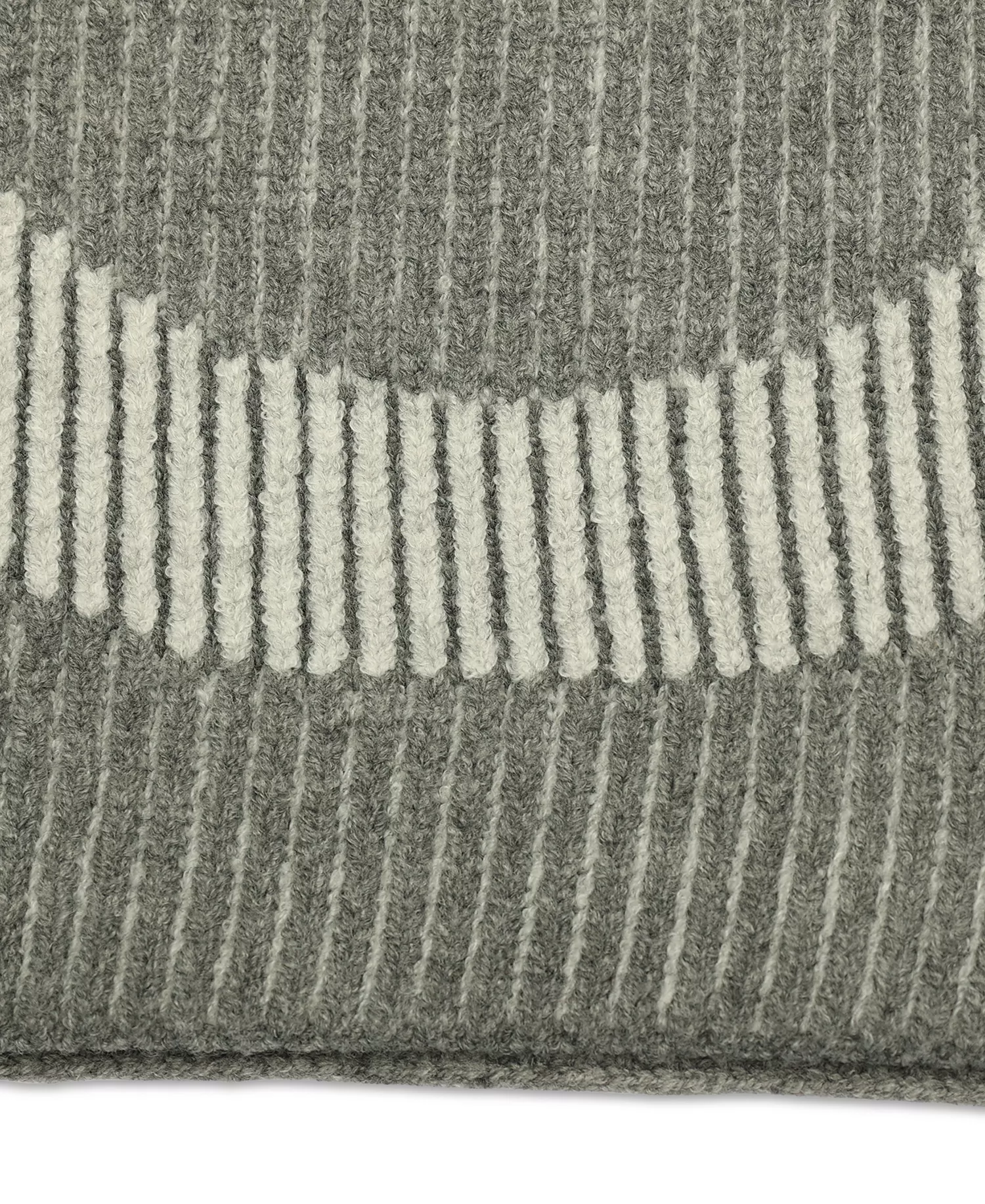 Men's Plaited Logo Scarf - Medium Grey - ONE SIZE