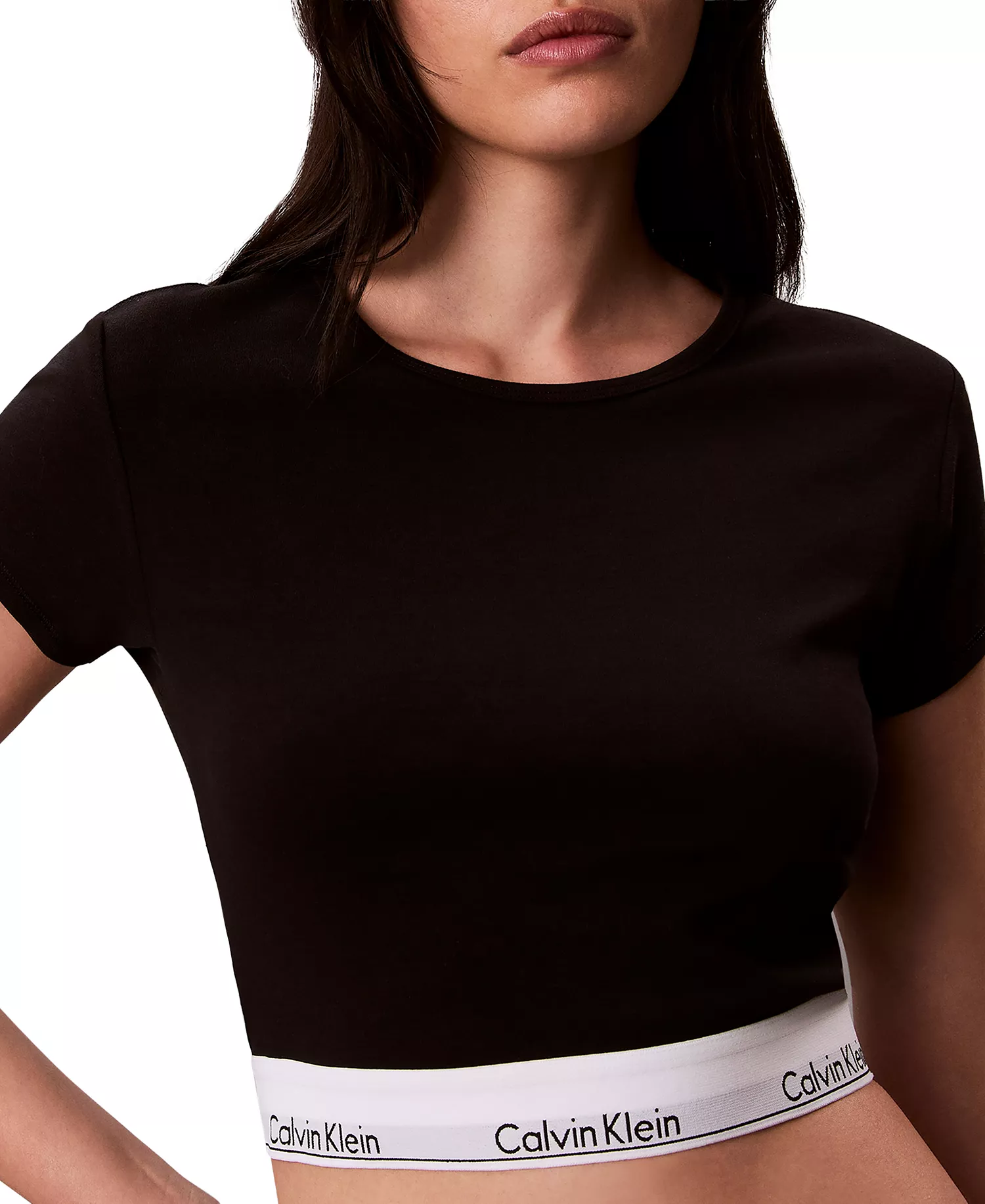 Women's Modern Short-Sleeve Cropped T-Shirt - Black - 2XL