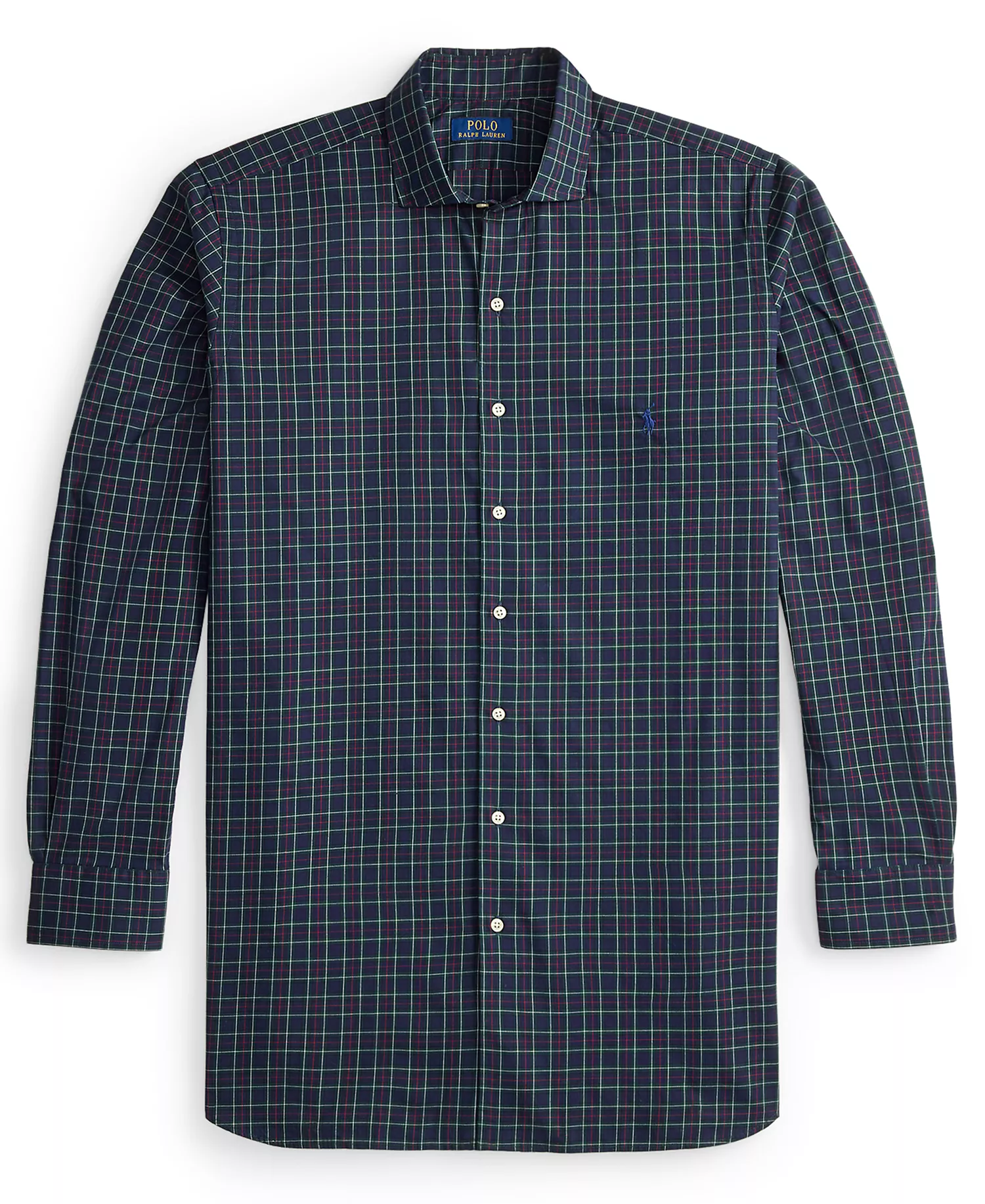 Men's B&T Long Sleeve Brushed Twill Shirt - Navy Forest - 2LT