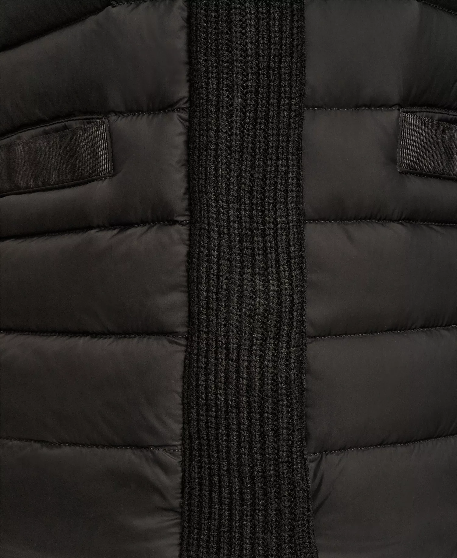 Women's Down Fill Packable Puffer Jacket with Sweater Trim Collar - Black - L