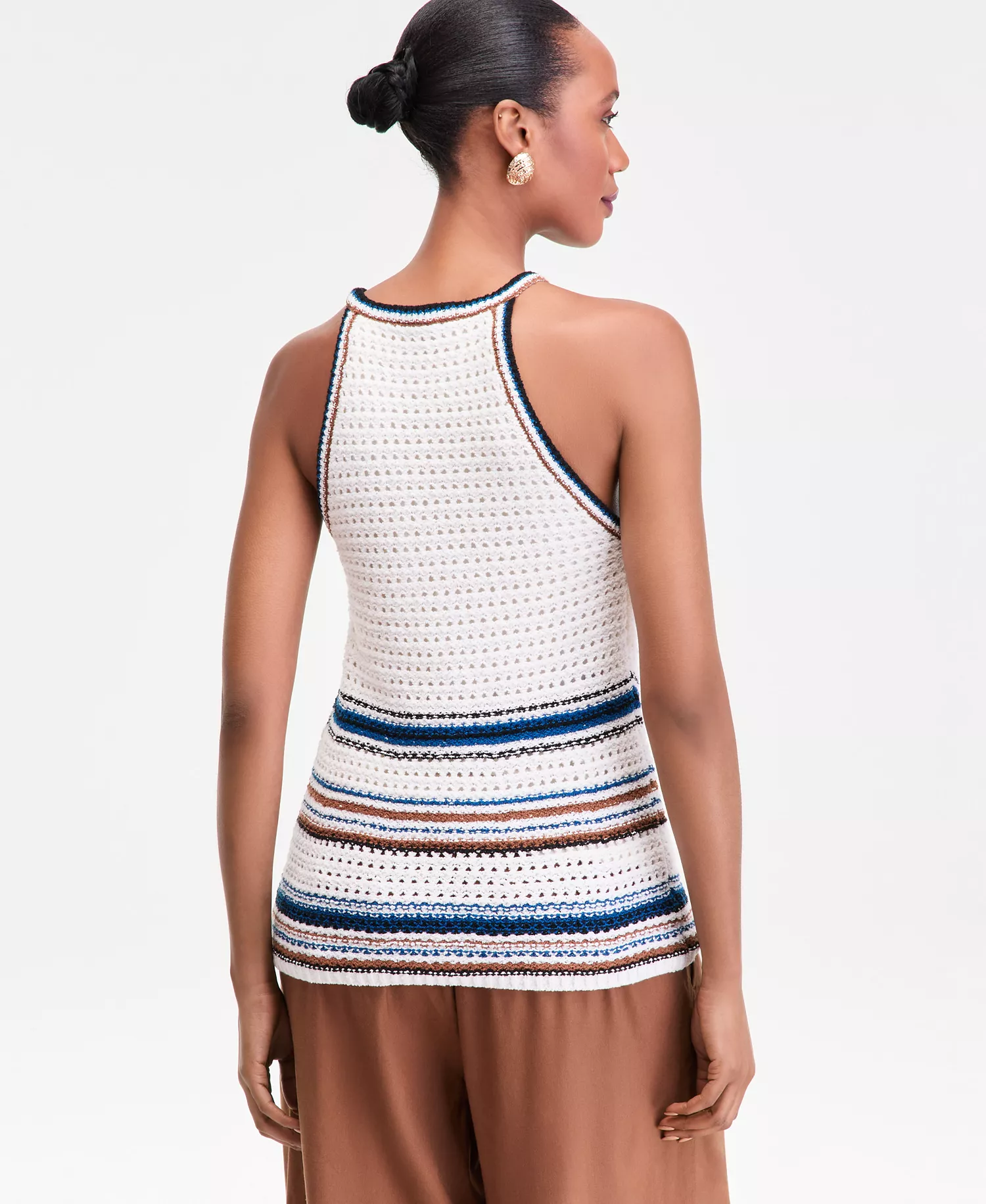 Women's Sleeveless Crochet Sweater, Macy's Exclusive - Wash Whit Combo - L